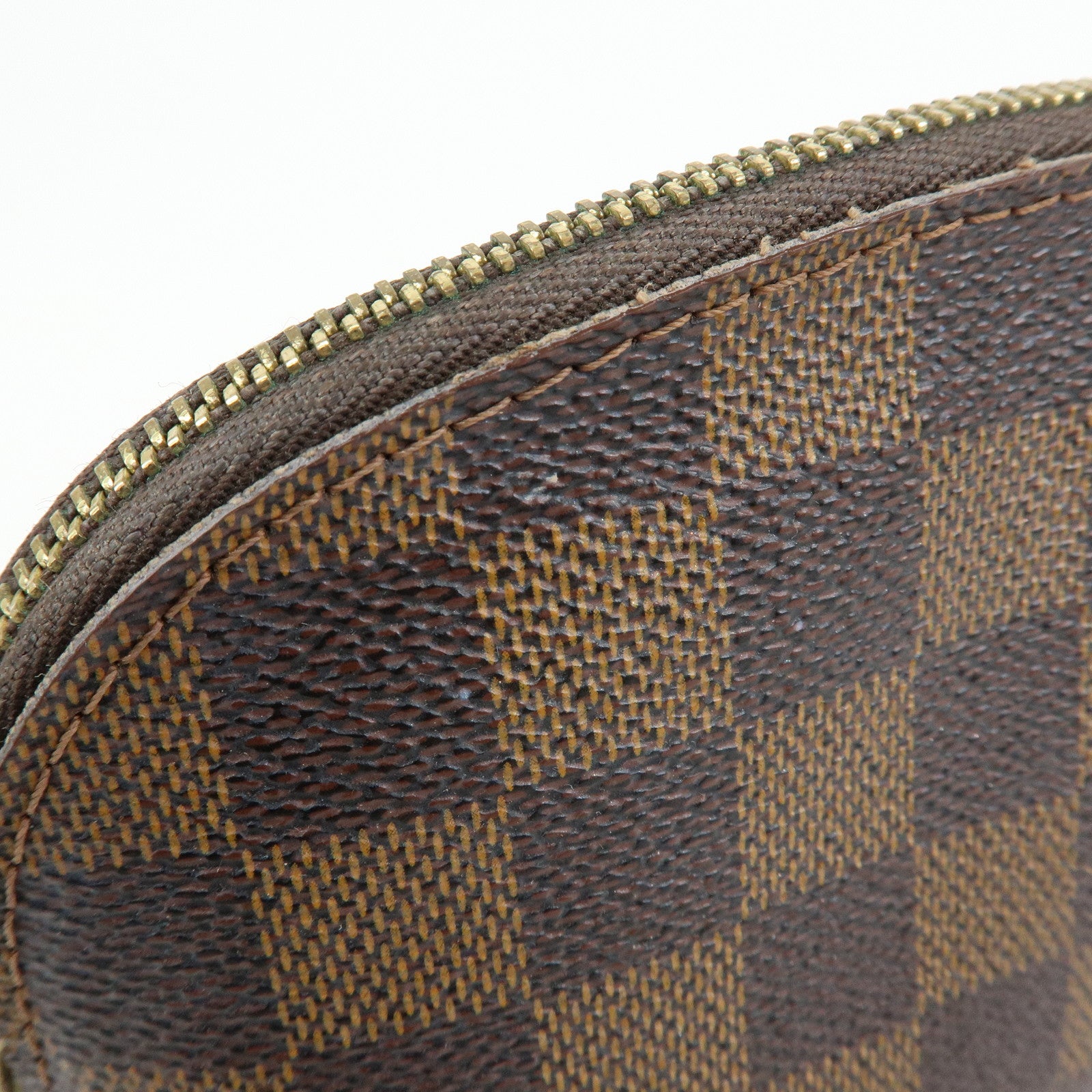Louis Vuitton Damier Ebene Pochette Cosmetic PM Pouch Brown N47516