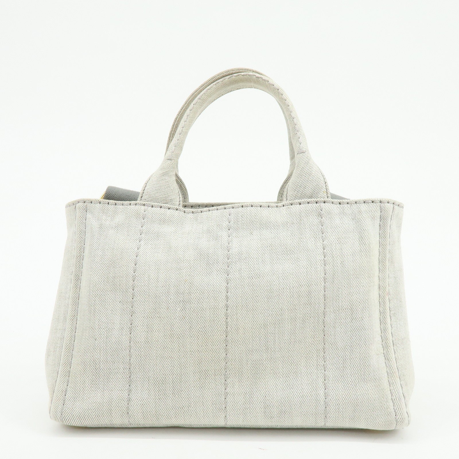 PRADA Canapa Mini Denim 2Way Bag Hand Shoulder Bag Gray 1BG439