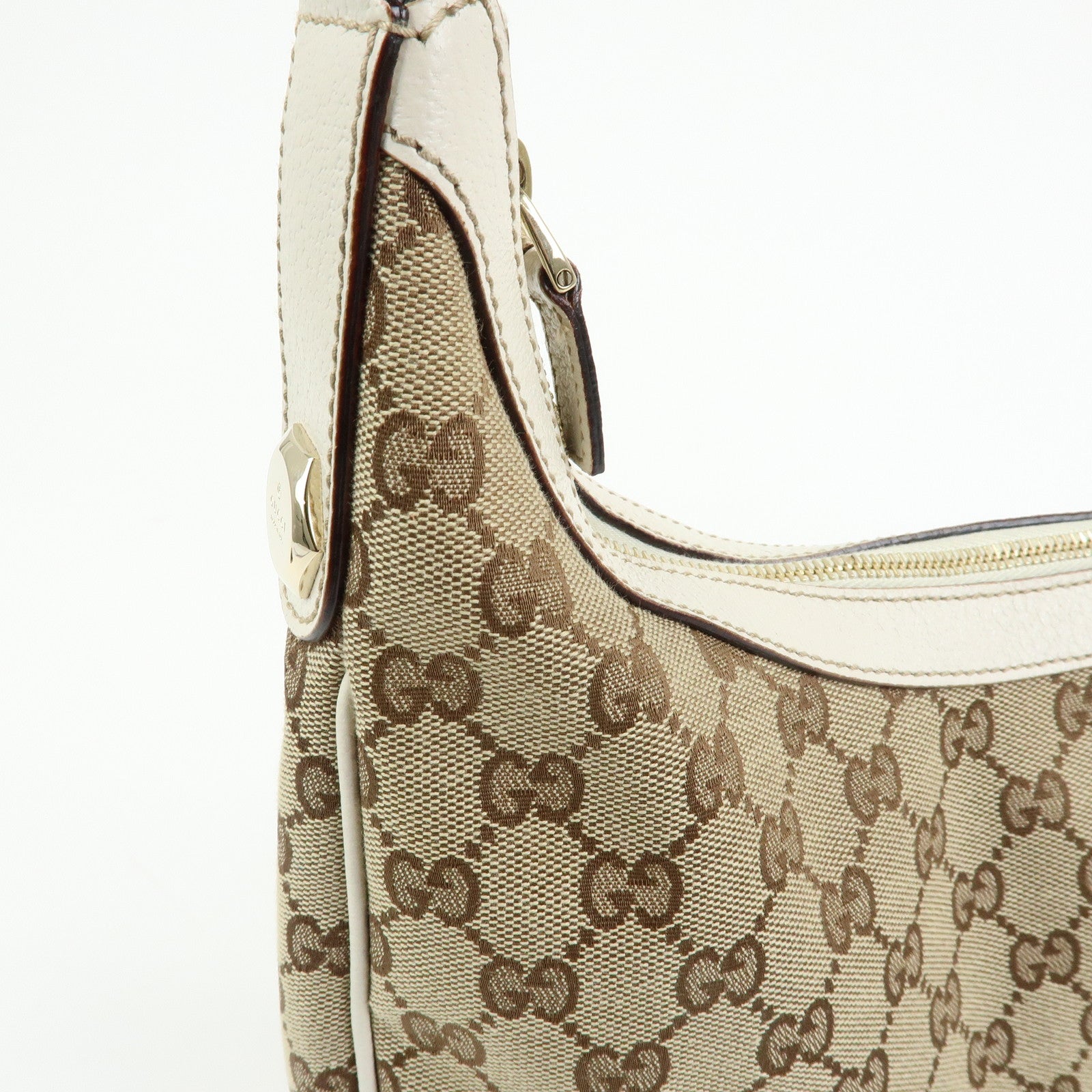 GUCCI GG Monogram Canvas Shoulder Bag Hand Bag Beige Ivory 153010