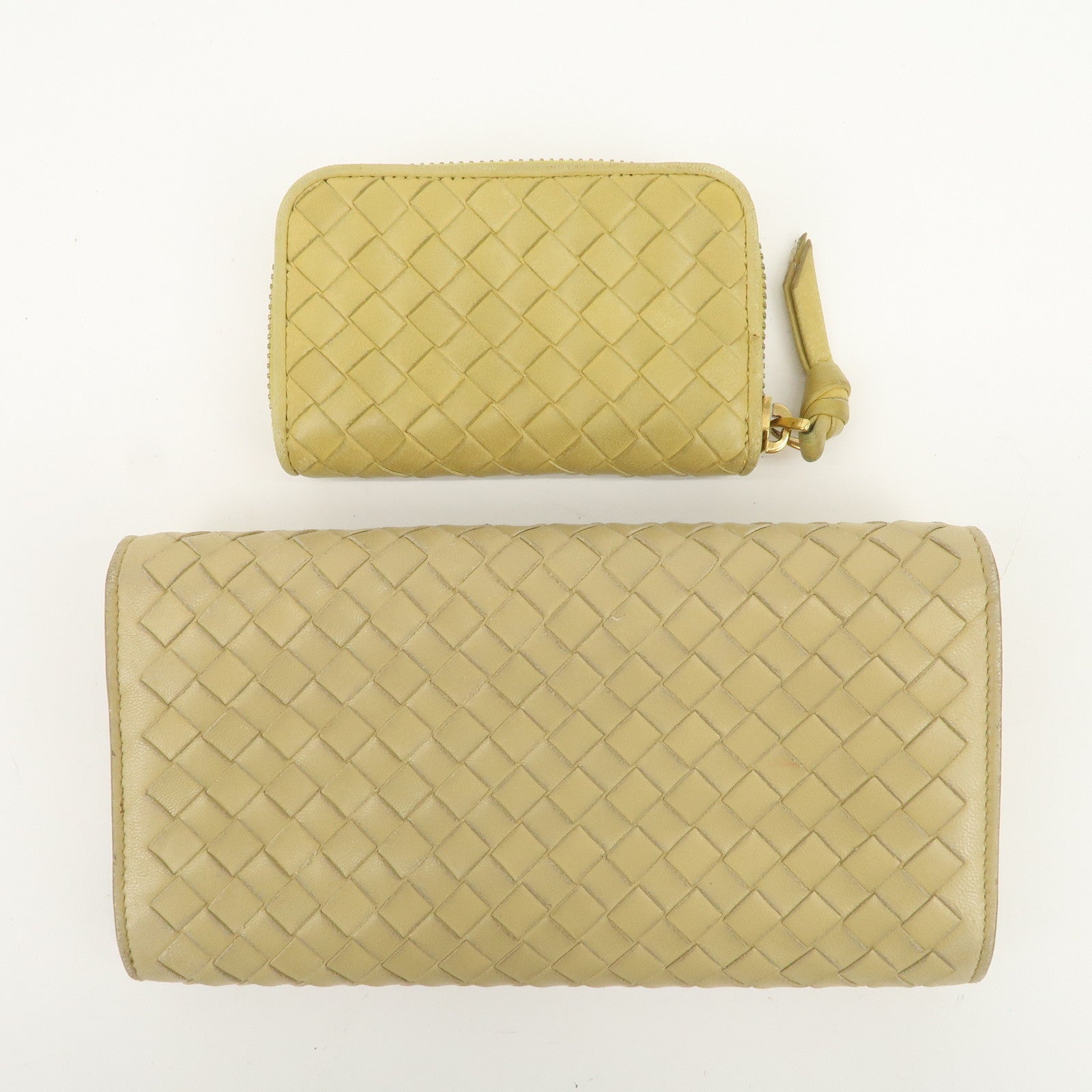 BOTTEGA VENETA Intrecciato Set of 2 Wallet Yellow 114075/150509