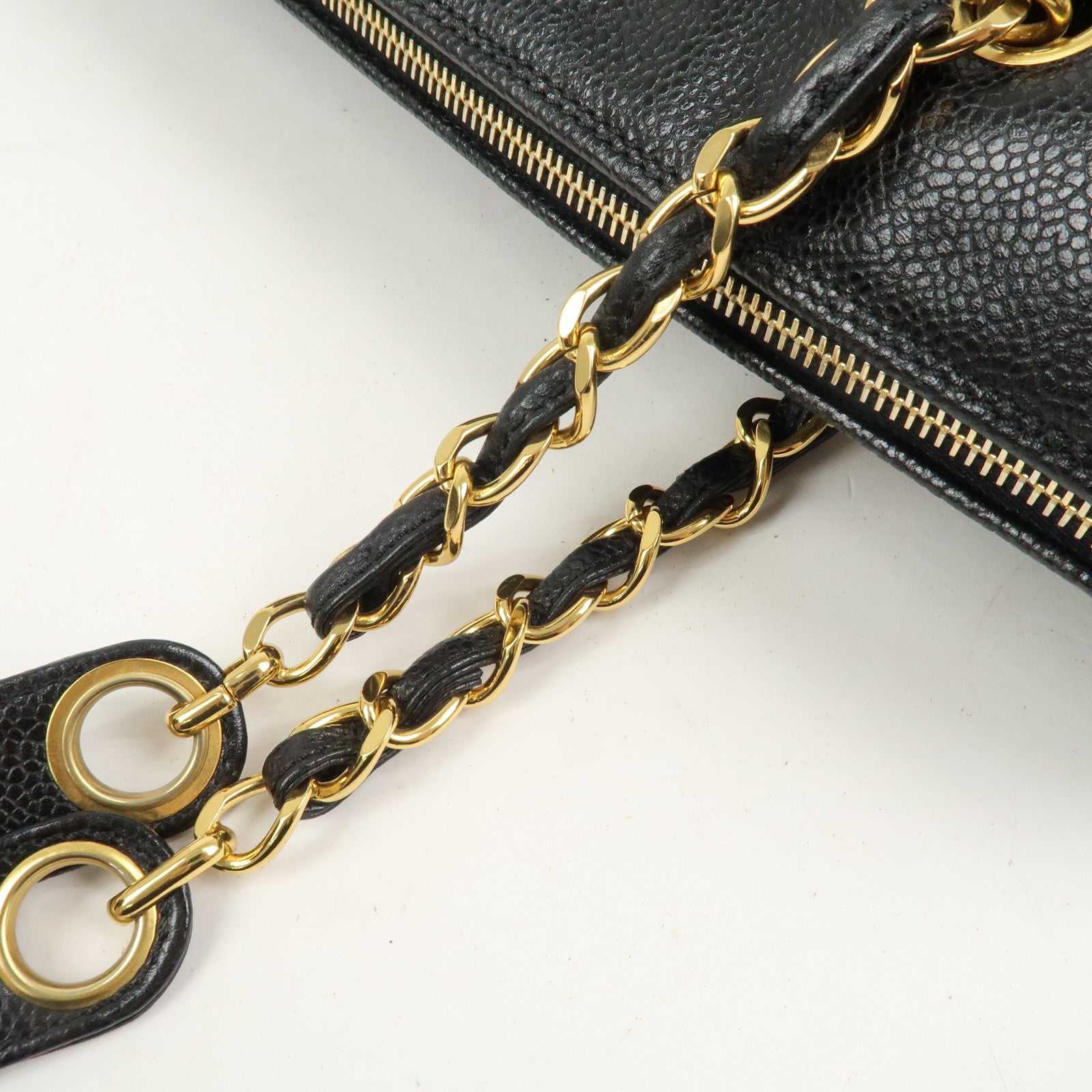 CHANEL COCO Mark Caviarskin Chain Shoulder Bag Black A10492