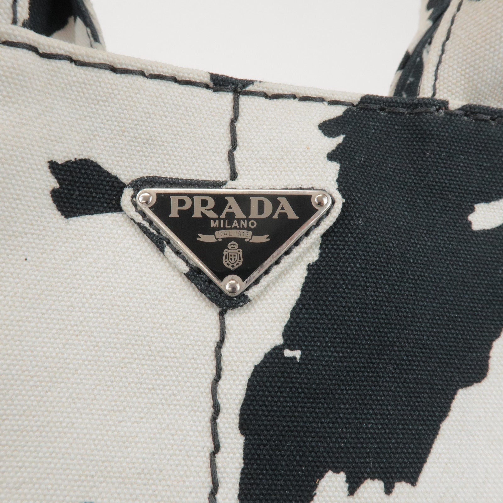 PRADA Triangle Logo Canapa Mini Canvas 2Way Bag Hand Bag 1BG439