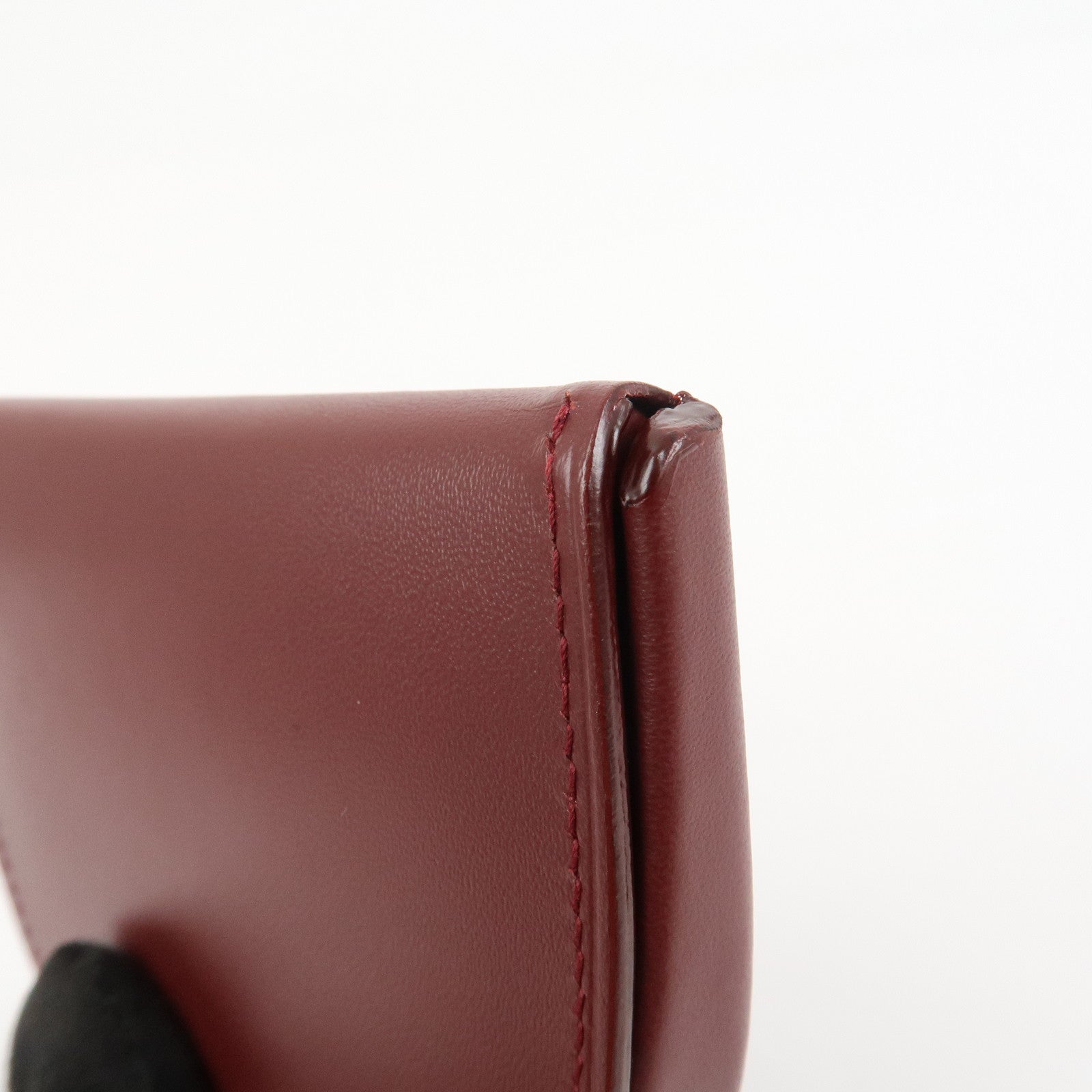 Cartier Must Line Logo Leather Coin Case Coin Purse Bordeaux