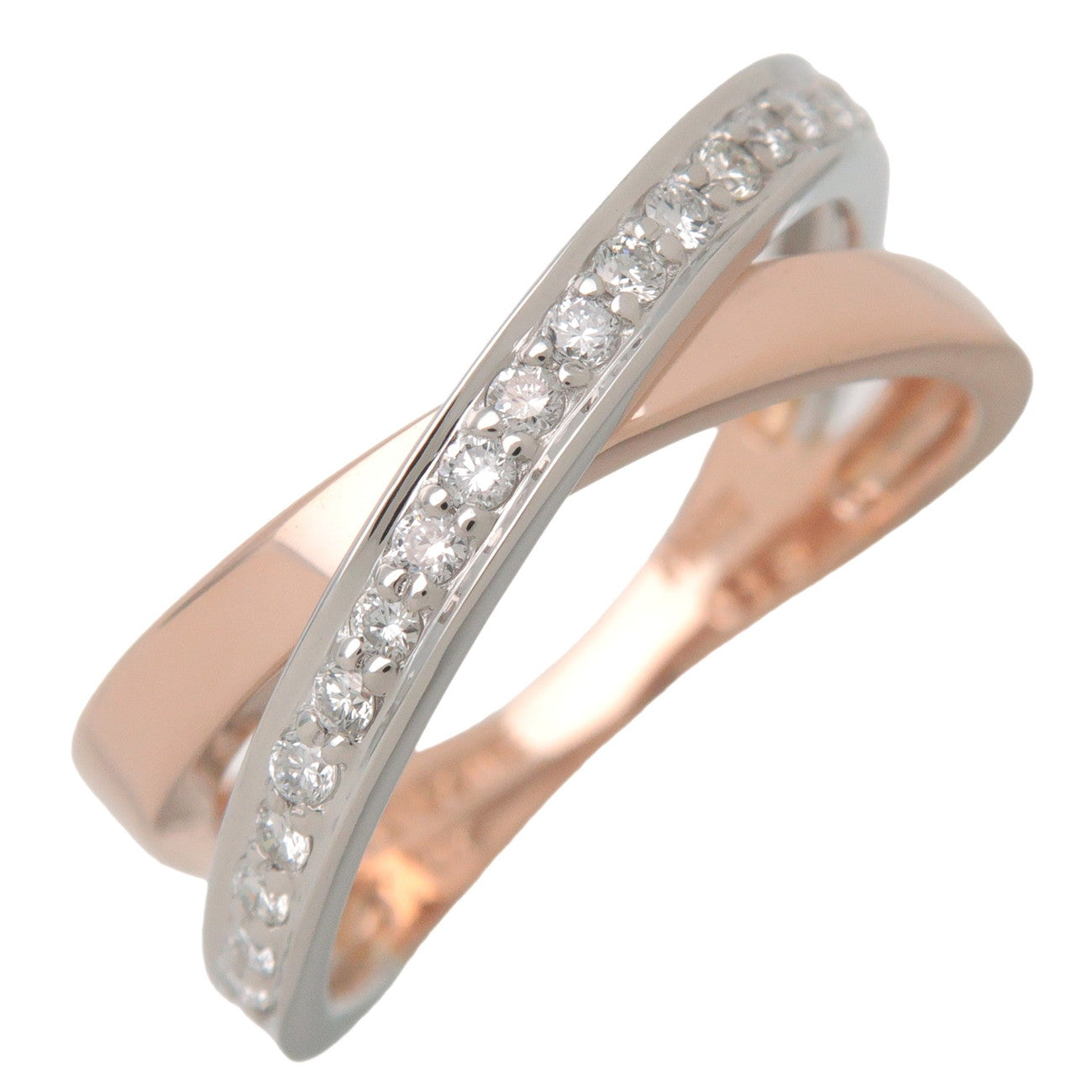 VENDOME AOYAMA Diamond Ring PT900 750PG Platinum Rose Gold US5.5-6