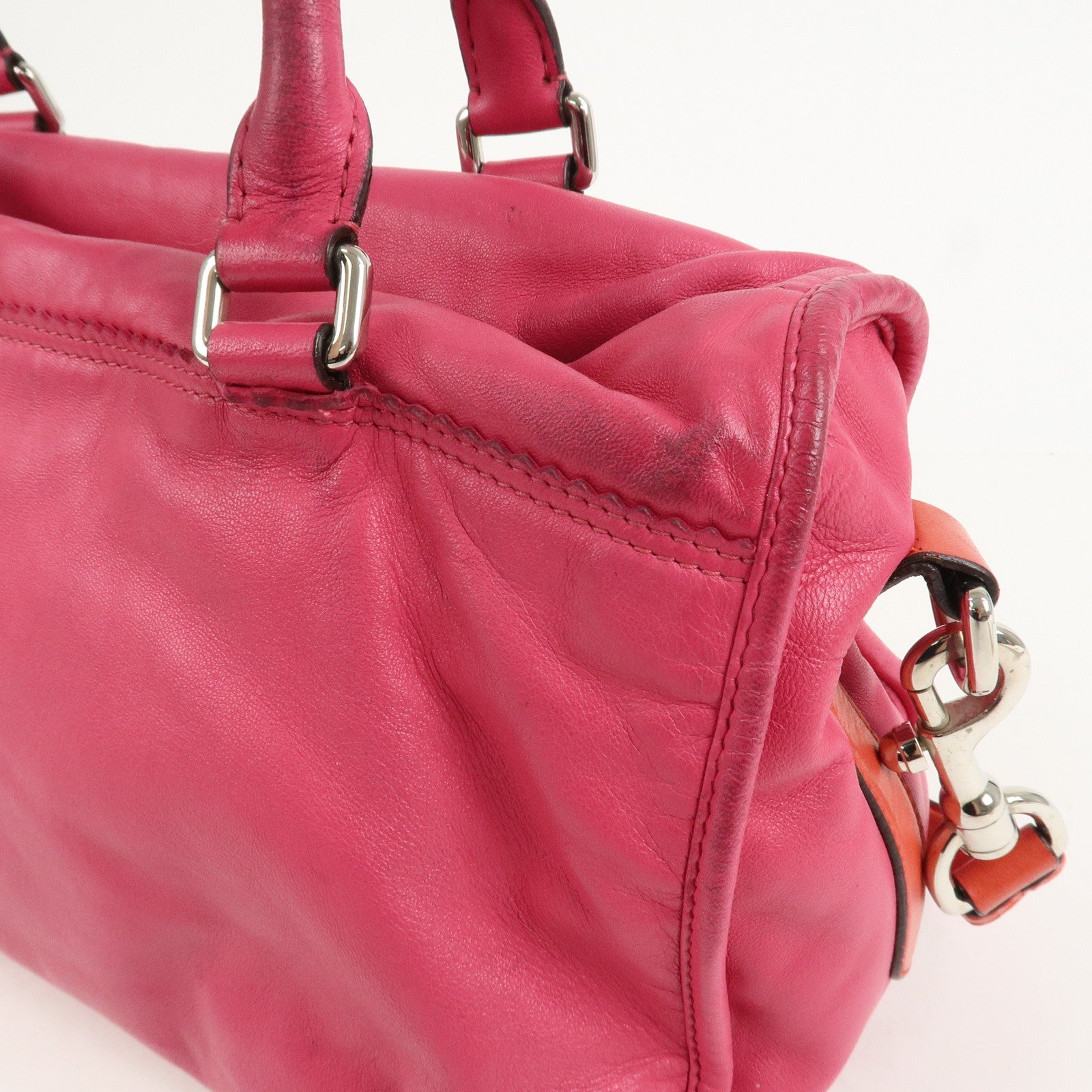 LOEWE Seville Anagram Nappa Leather 2Way Shoulder Hand Bag Pink