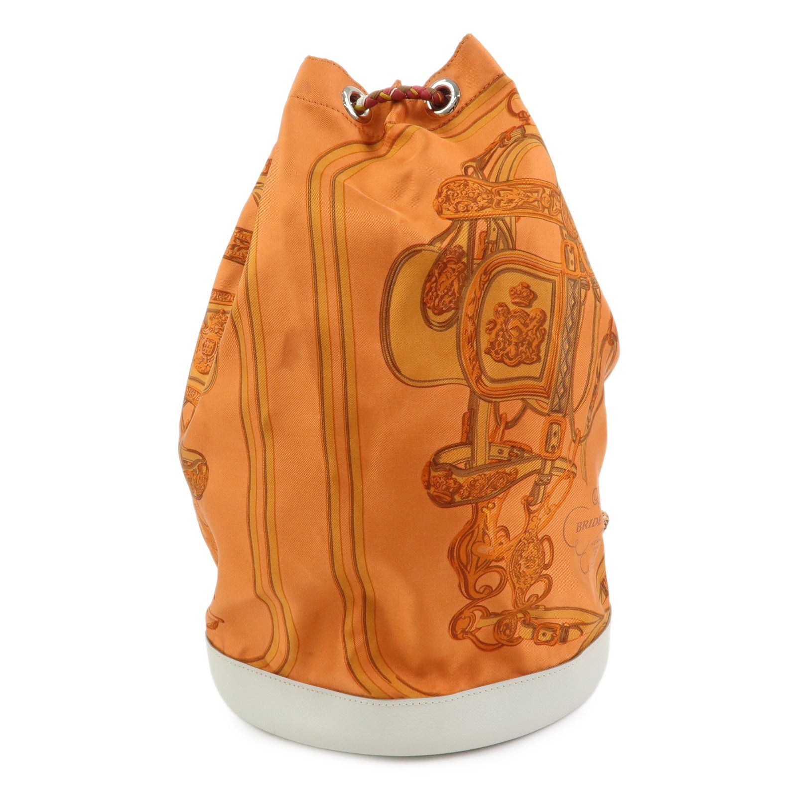 HERMES Silk Taurillon Sac SoieCool22 Shoulder Bag □O Stamped Orange