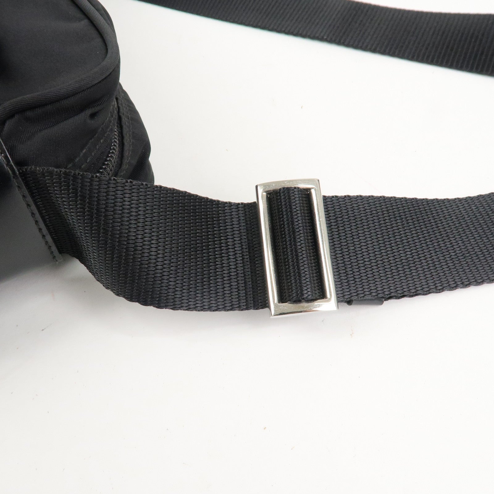 PPRADA Triangle Logo Nylon Leather Shoulder Bag NERO Black BT0166 Used