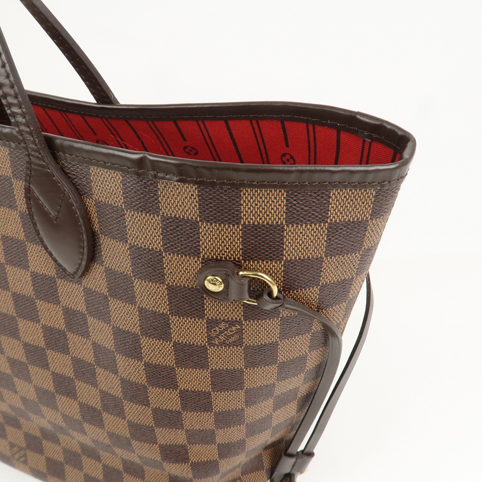 Louis Vuitton Damier Ebene Neverfull MM Tote Bag Cerise N41358