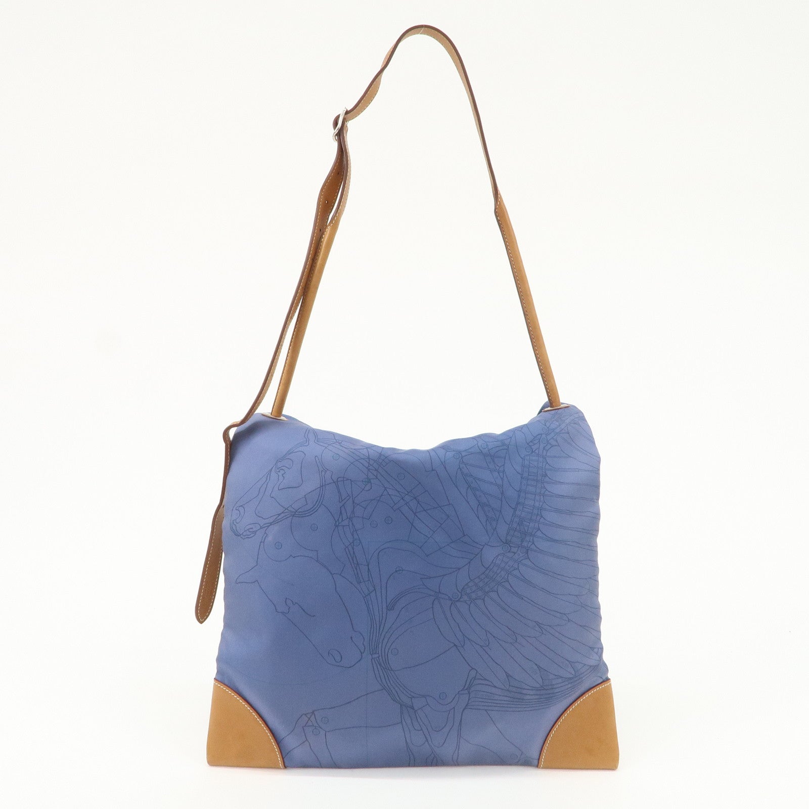 HERMS Silky City PM Silk Leather Shoulder Bag Crossbody Bag
