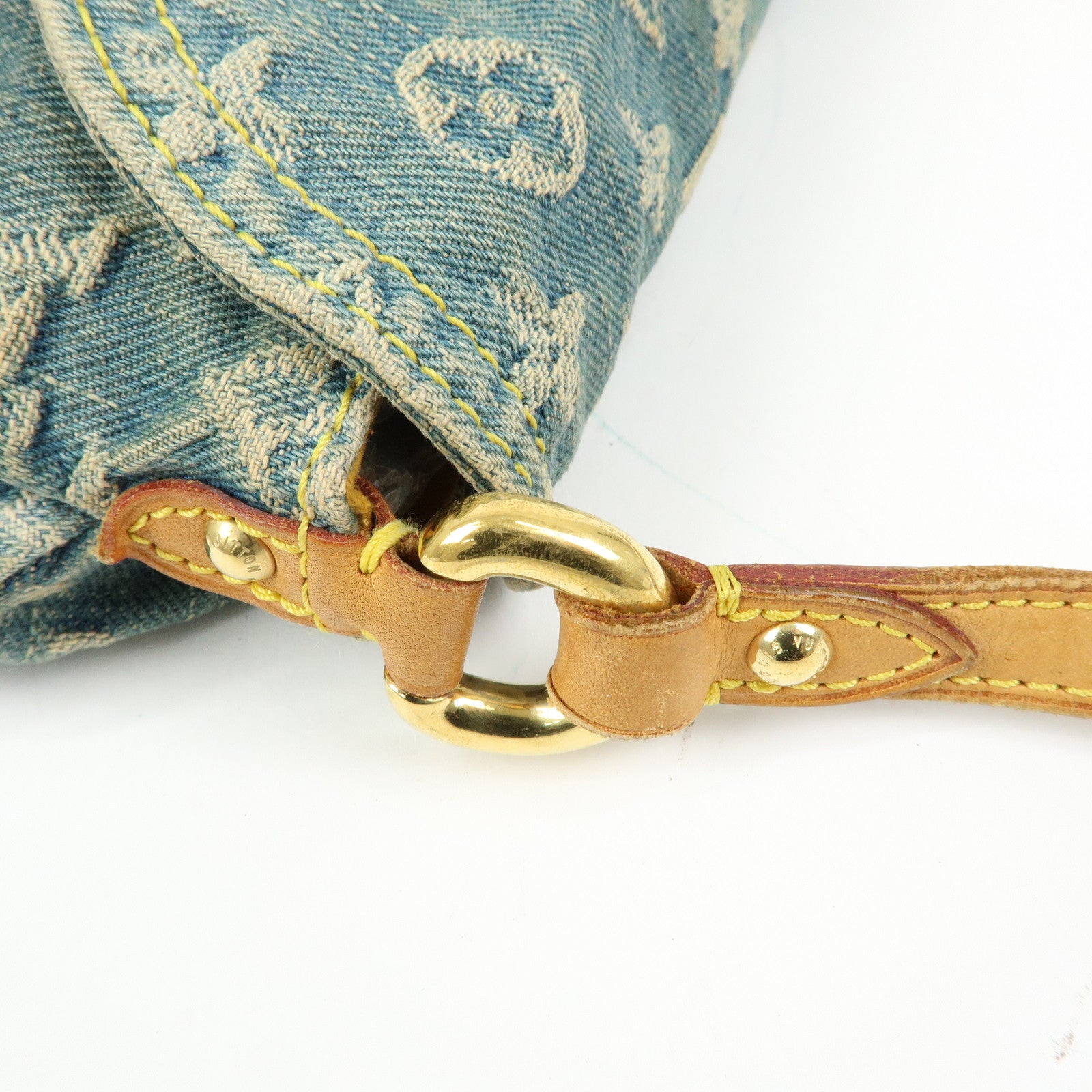 Louis Vuitton Monogram Denim Mini Pleaty Shoulder Bag Blue M95050