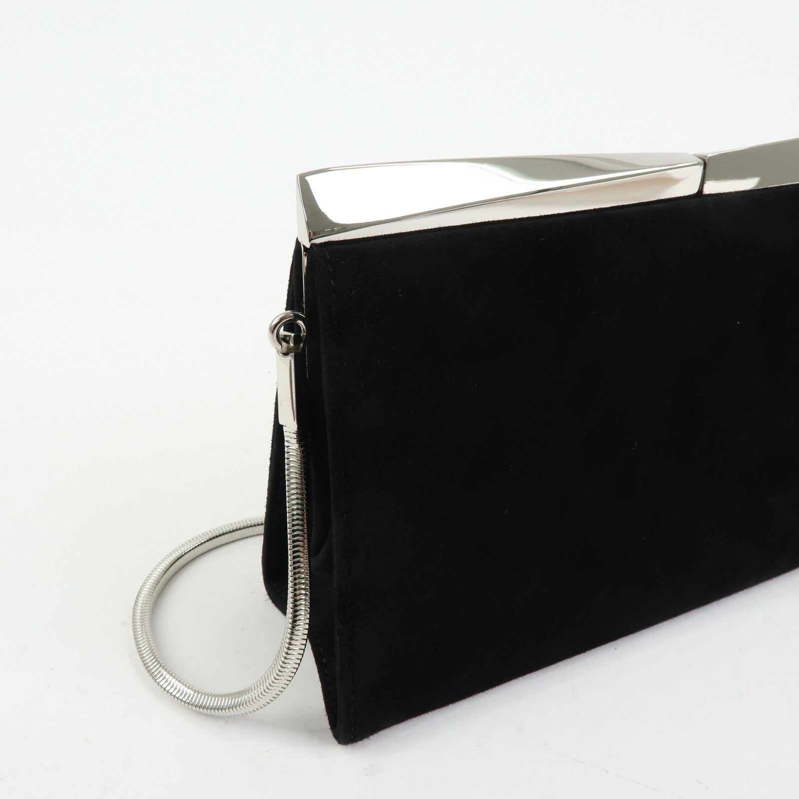 Ferragamo Suede 2Way Bag Shoulder Bag Clutch Bag Black