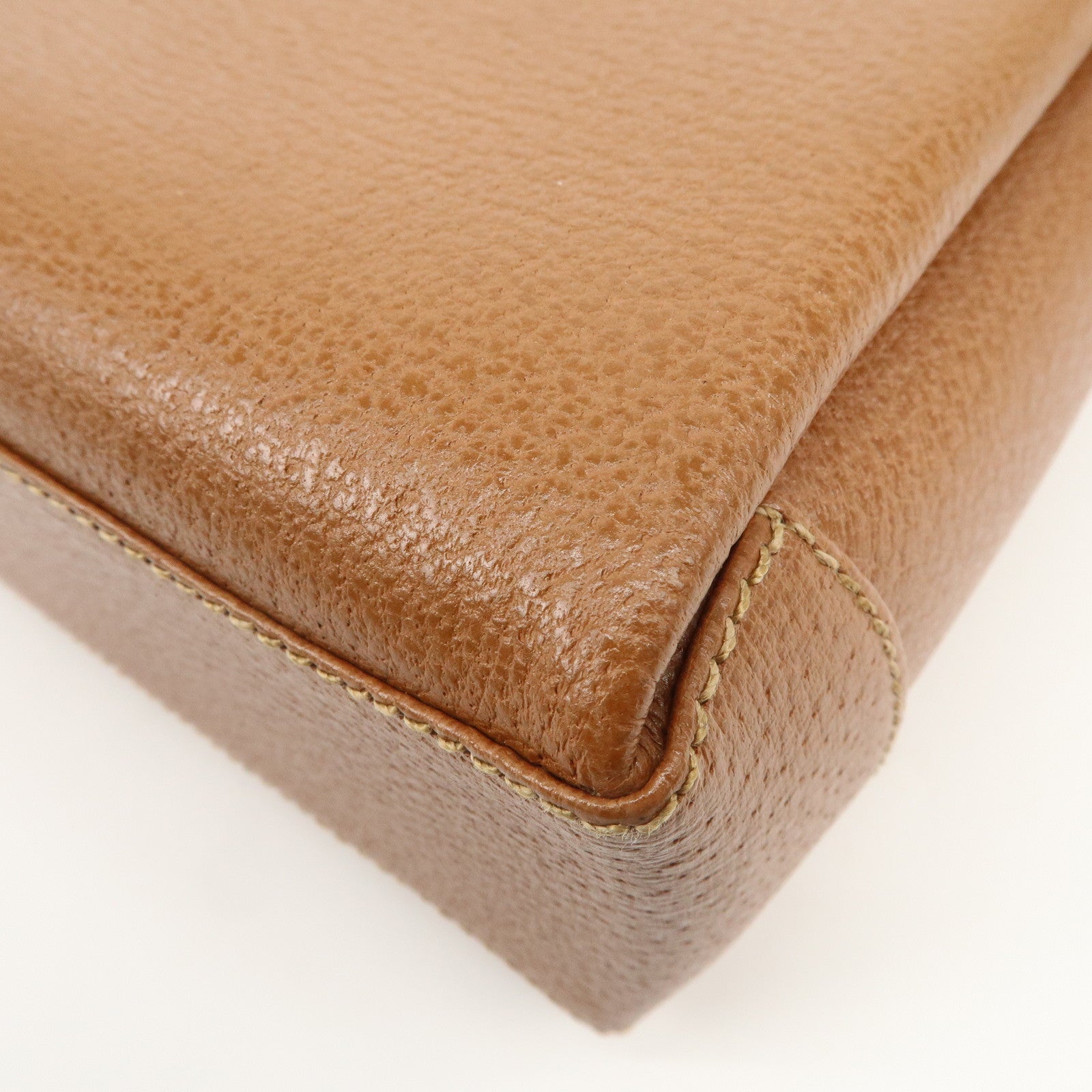 GUCCI Bamboo Leather 2Way Tote Bag Hand Bag Brown 000.926.0175