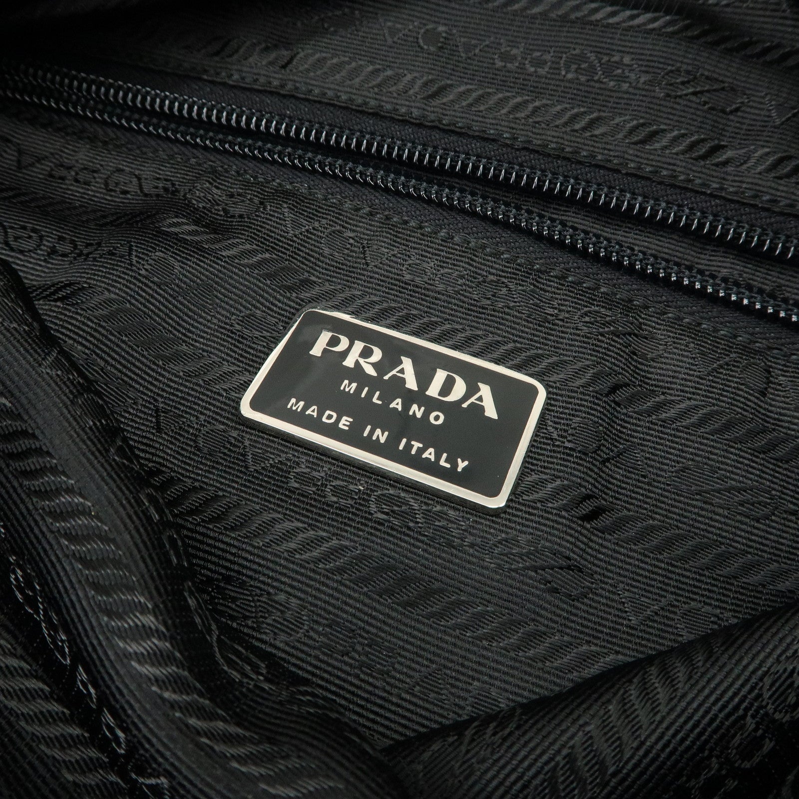 PRADA Triangle Logo Nylon Tote Bag Shoulder Bag Hand Bag Black