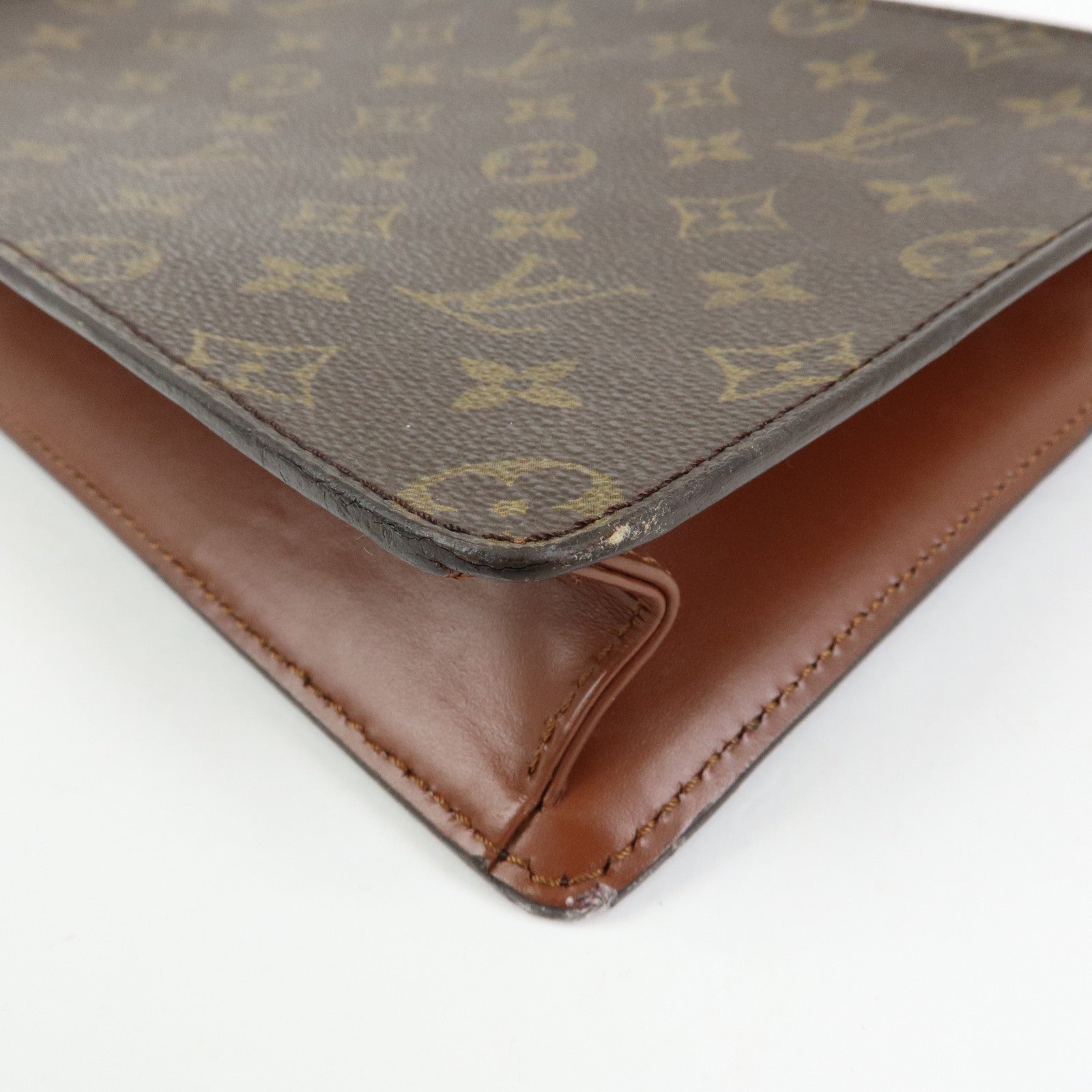 Louis Vuitton Monogram Pochette Homme Clutch Bag Brown M51795