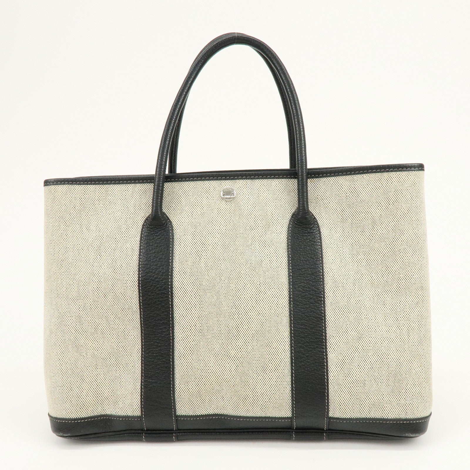 HERMES Toile H Garden Party PM Tote Bag Christmas Limited Black