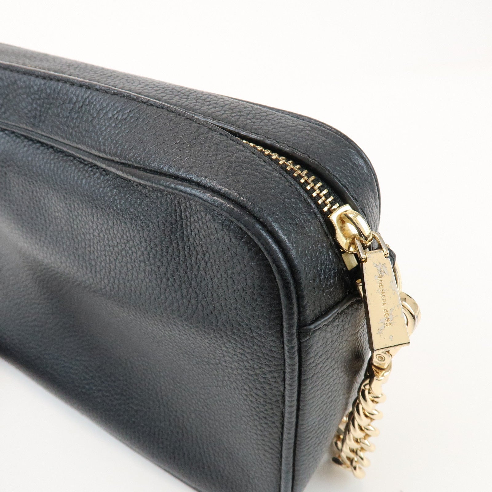 MICHAEL KORS Logo Leather Shoulder Bag Crossbody Bag Black