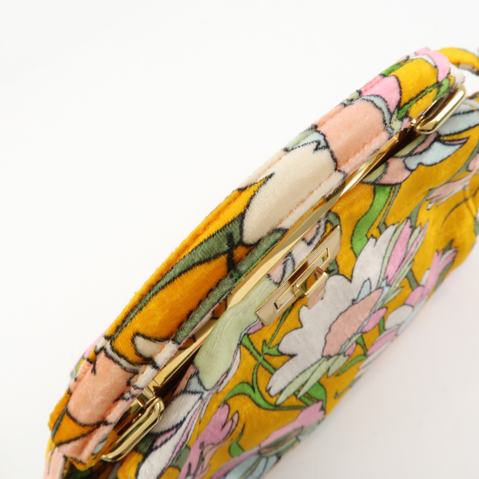 FENDI Peekaboo Small Velour 2Way Shoulder Bag Hand Bag BN244