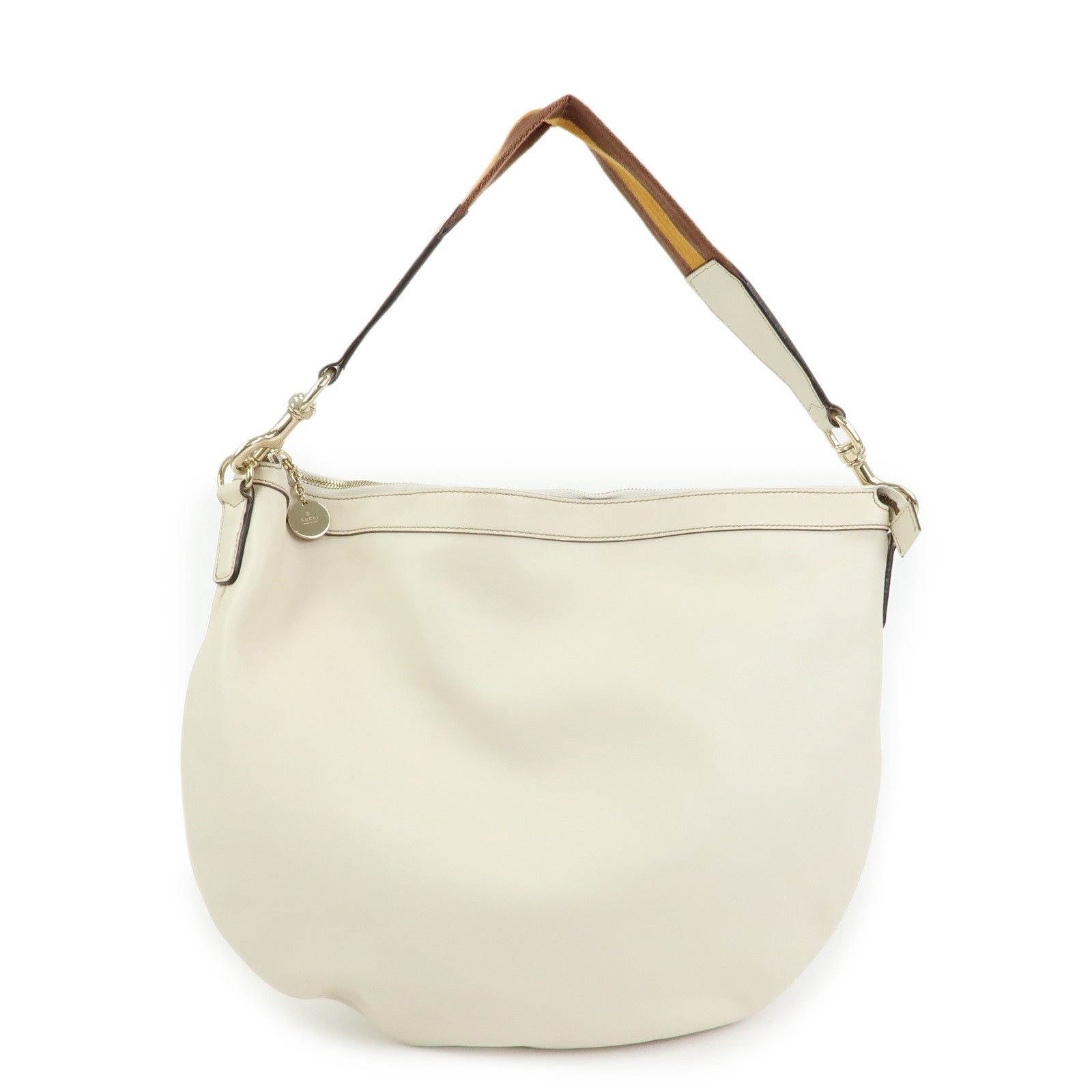 GUCCI Sherry Leather Shoulder Bag Hand Bag Ivory 154401