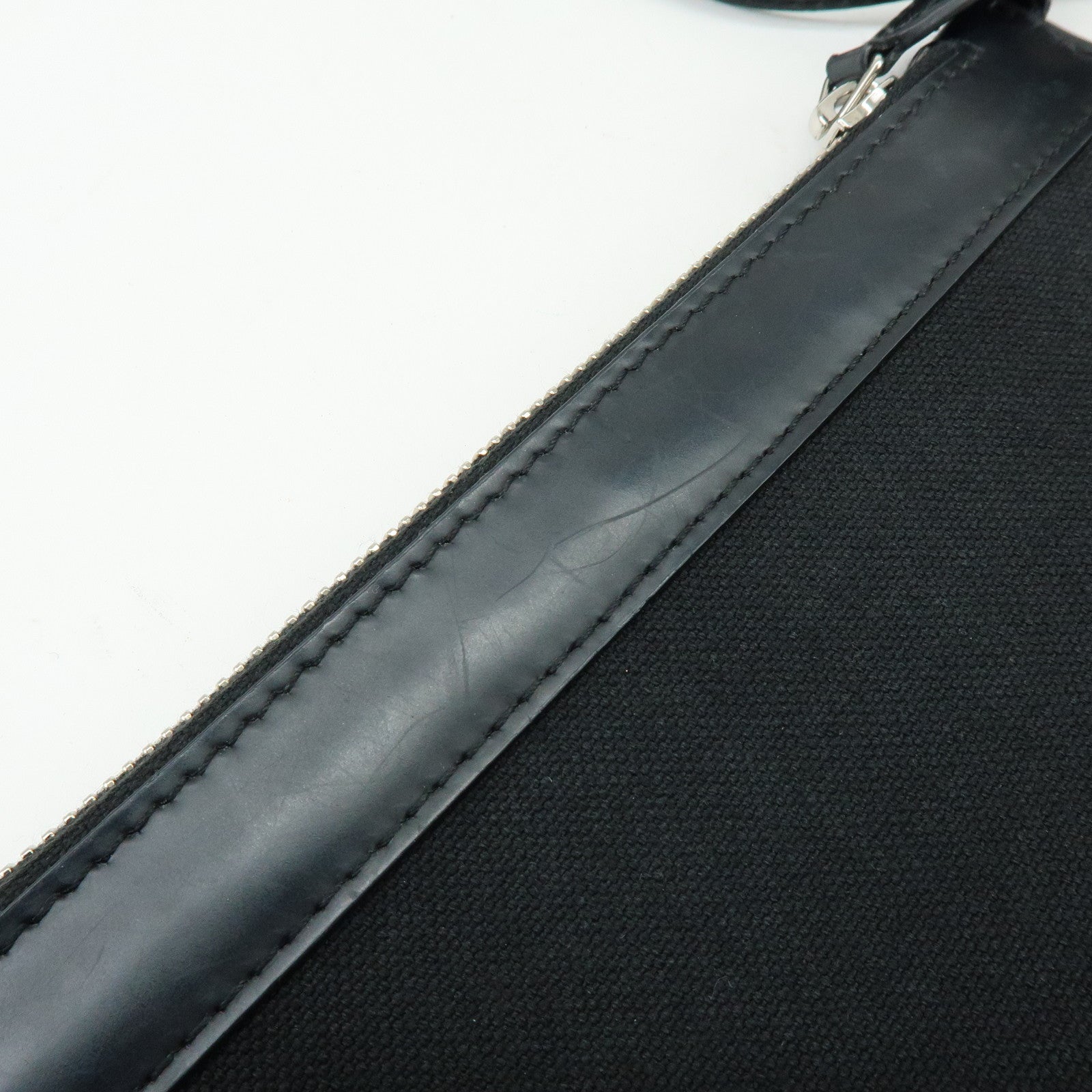 BALENCIAGA Navy Cabas Small Canvas Leather Tote Bag Black 339933