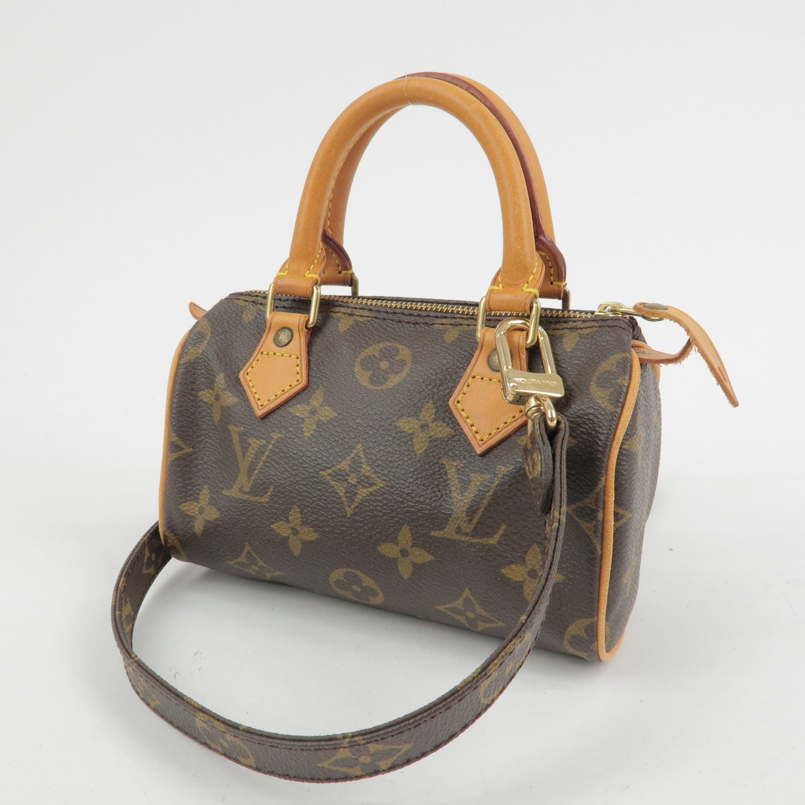 Louis Vuitton Monogram Mini Speedy Hand Bag Brown M41534