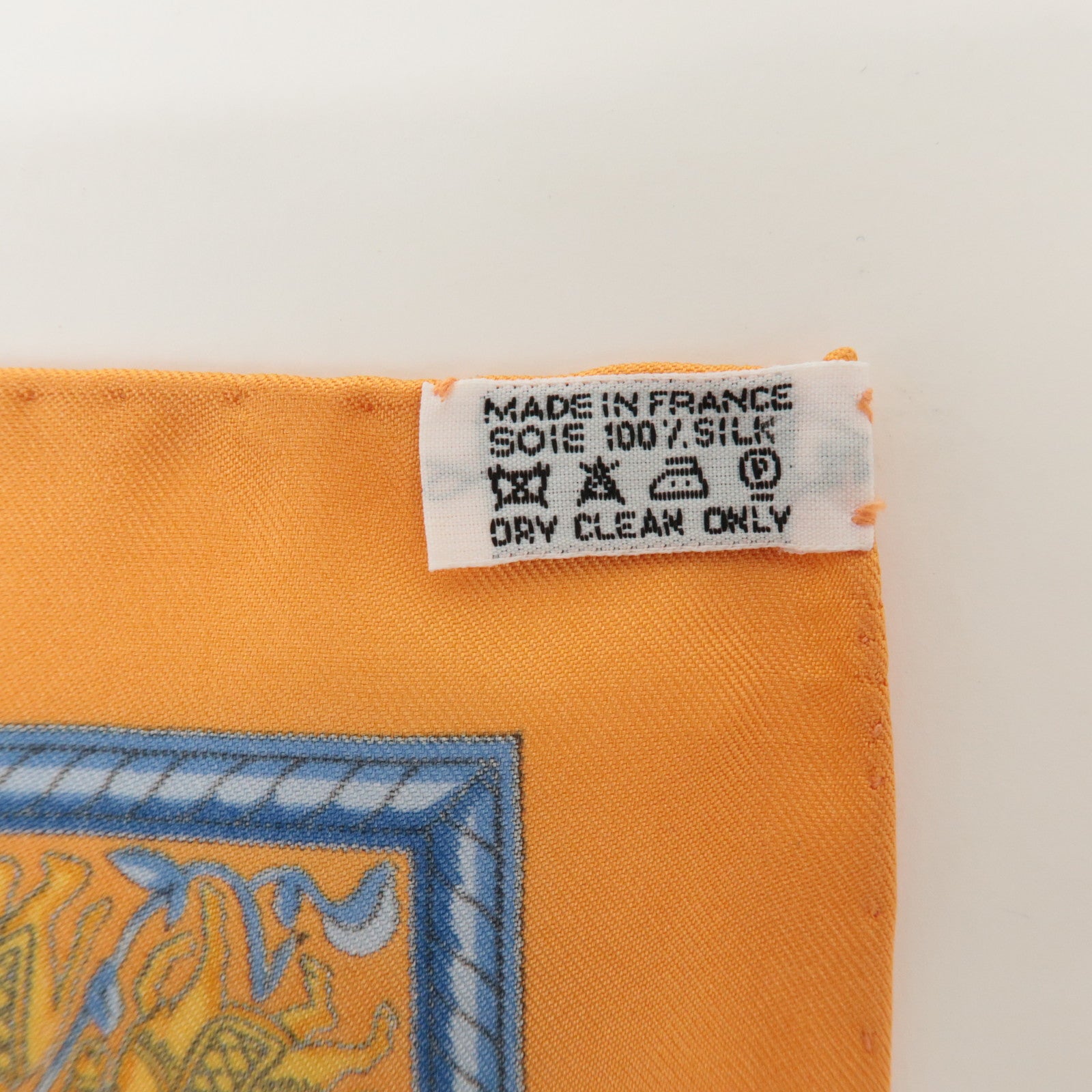 HERMES Carre 90 Silk 100% Scarf CHASSE EN INDE Orange Multicolor Used