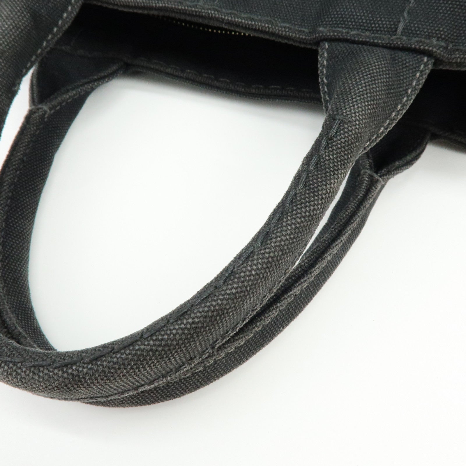 PRADA Triangle Logo Canapa Mini 2Way Hand Shoulder Bag Black B2439G