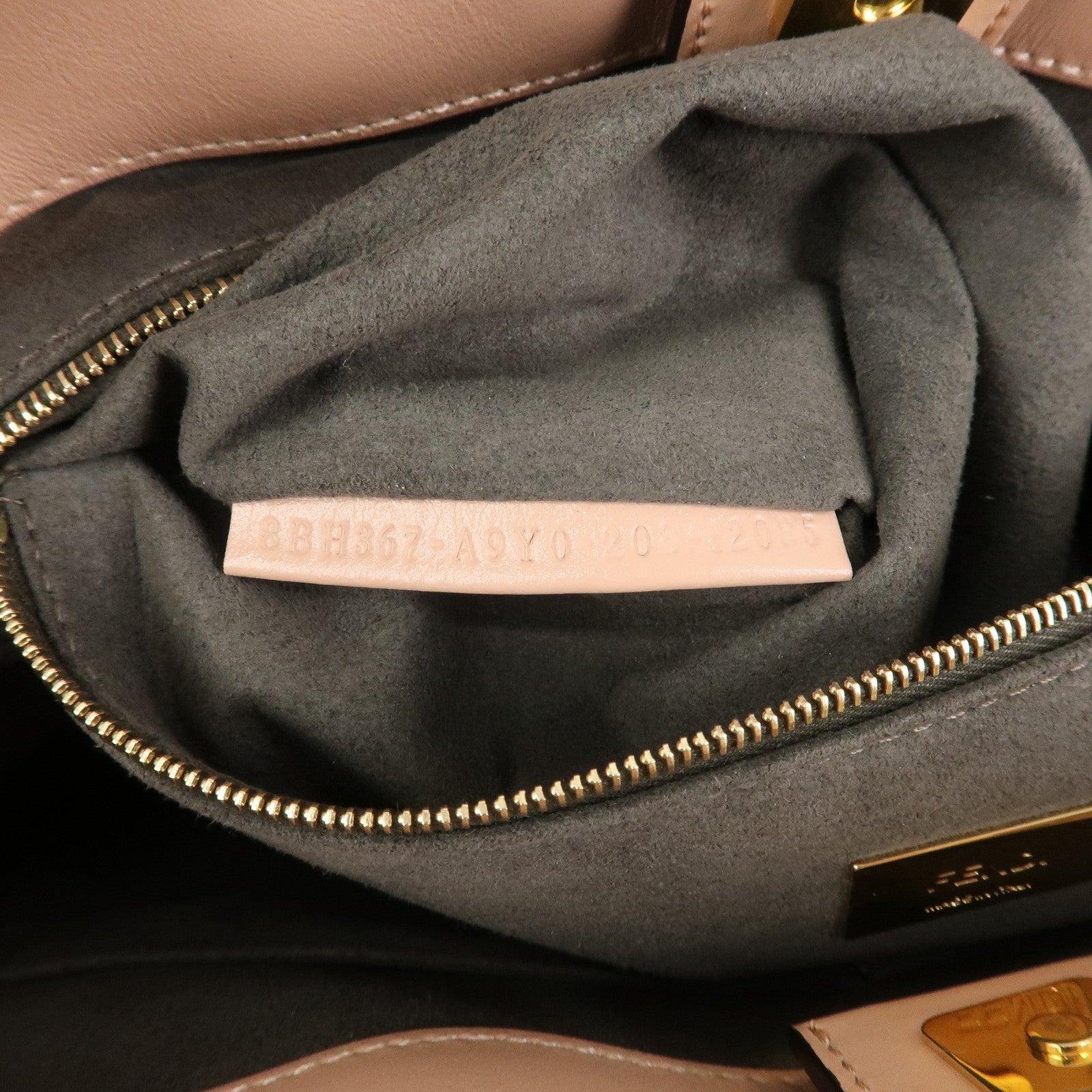 FENDI Leather 2Way FF Tote Small Hand Bag Shoulder Bag Pink 8BH367