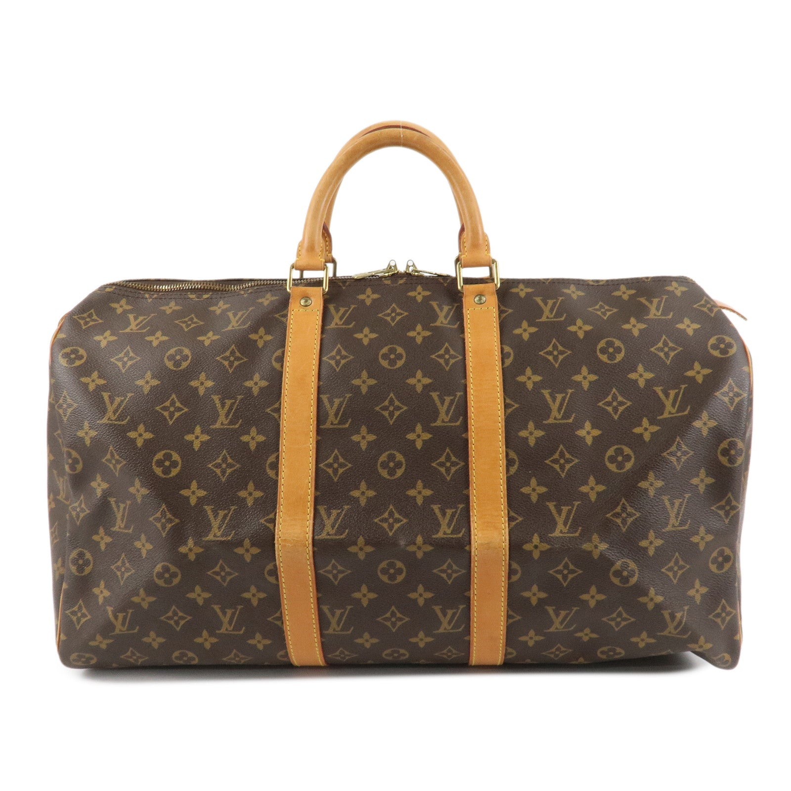 Louis Vuitton Monogram Keep All 50 Bag Boston Bag Brown M41426 Used