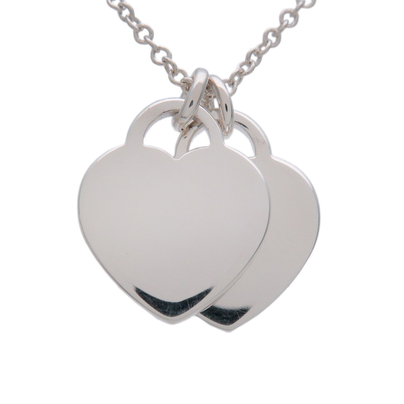 Tiffany & Co Return to Tiffany Mini Double Heart Tag Necklace SV925