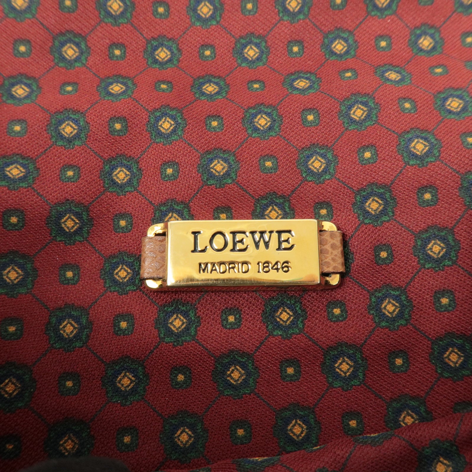 LOEWE Anagram Leather Shoulder bag Black Gold Hardware Used