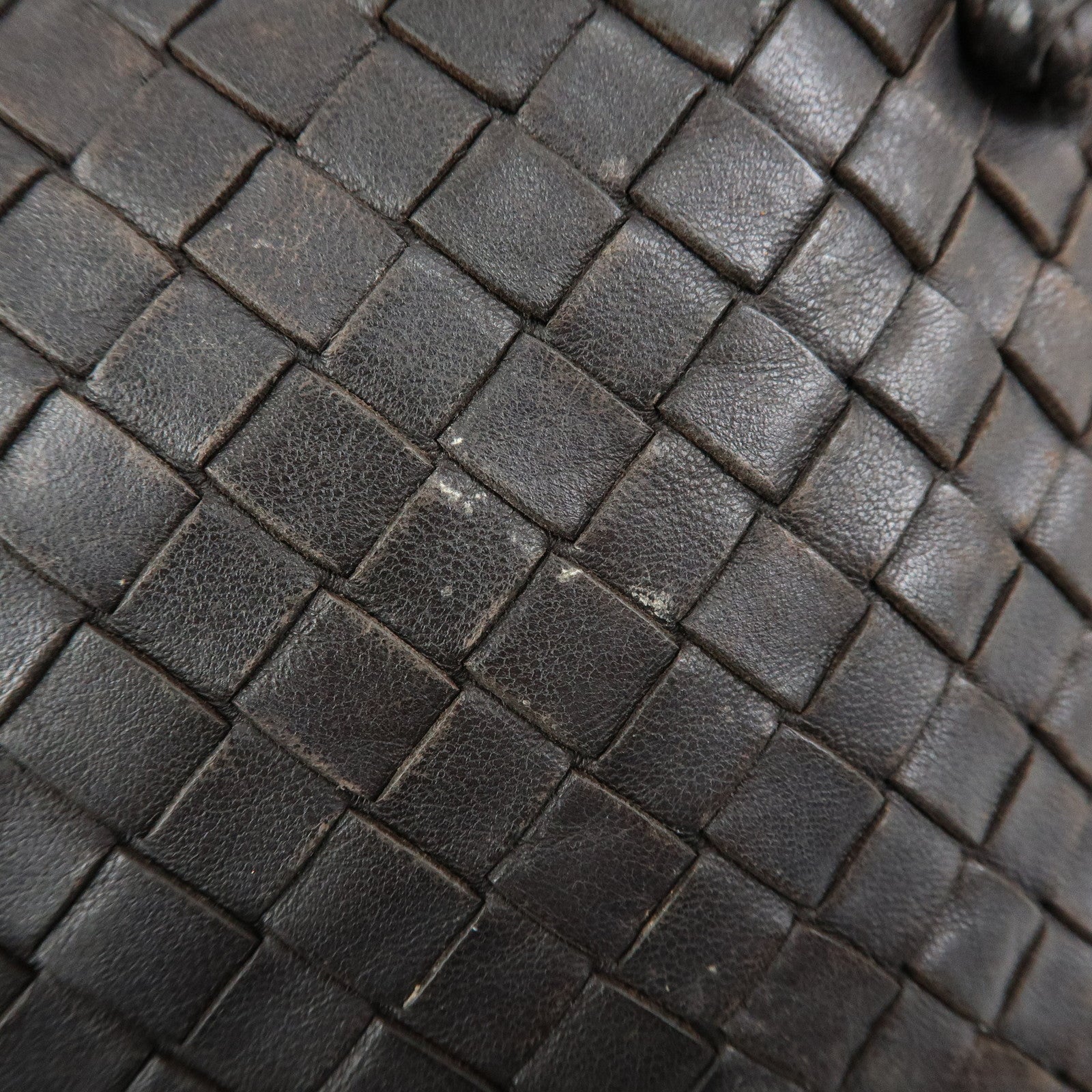BOTTEGA VENETA Intrecciato Nodini Leather Shoulder Bag Brown 245354