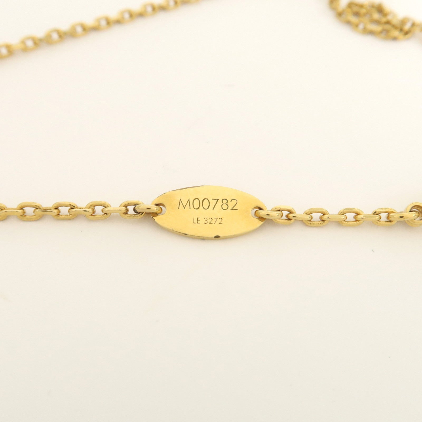 Louis Vuitton Collier Pillow Nanogram Metal Gold Necklace M00782