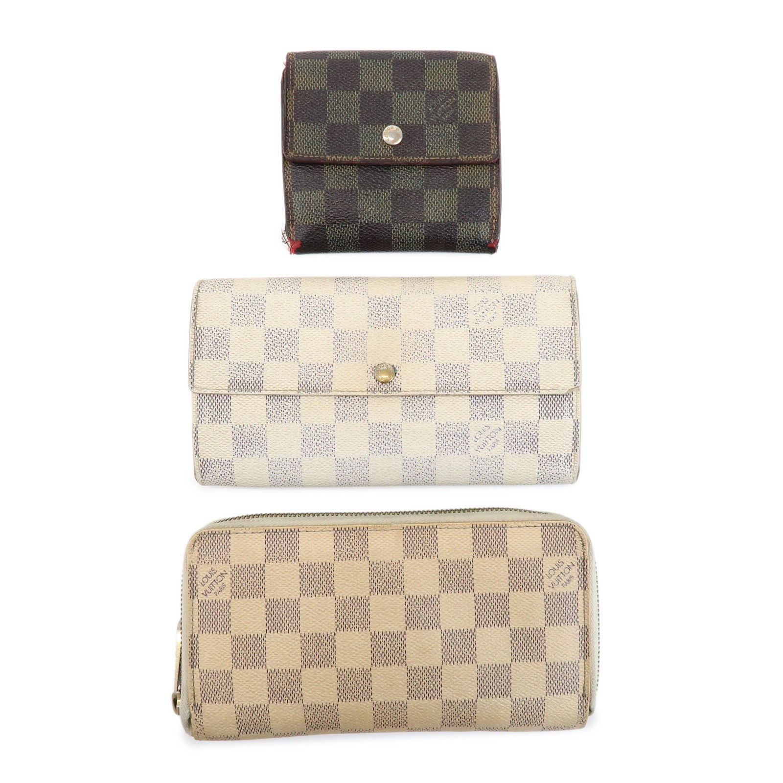 Louis Vuitton Damier Azur Set Of 3 Wallet M61652/N61735/N60019