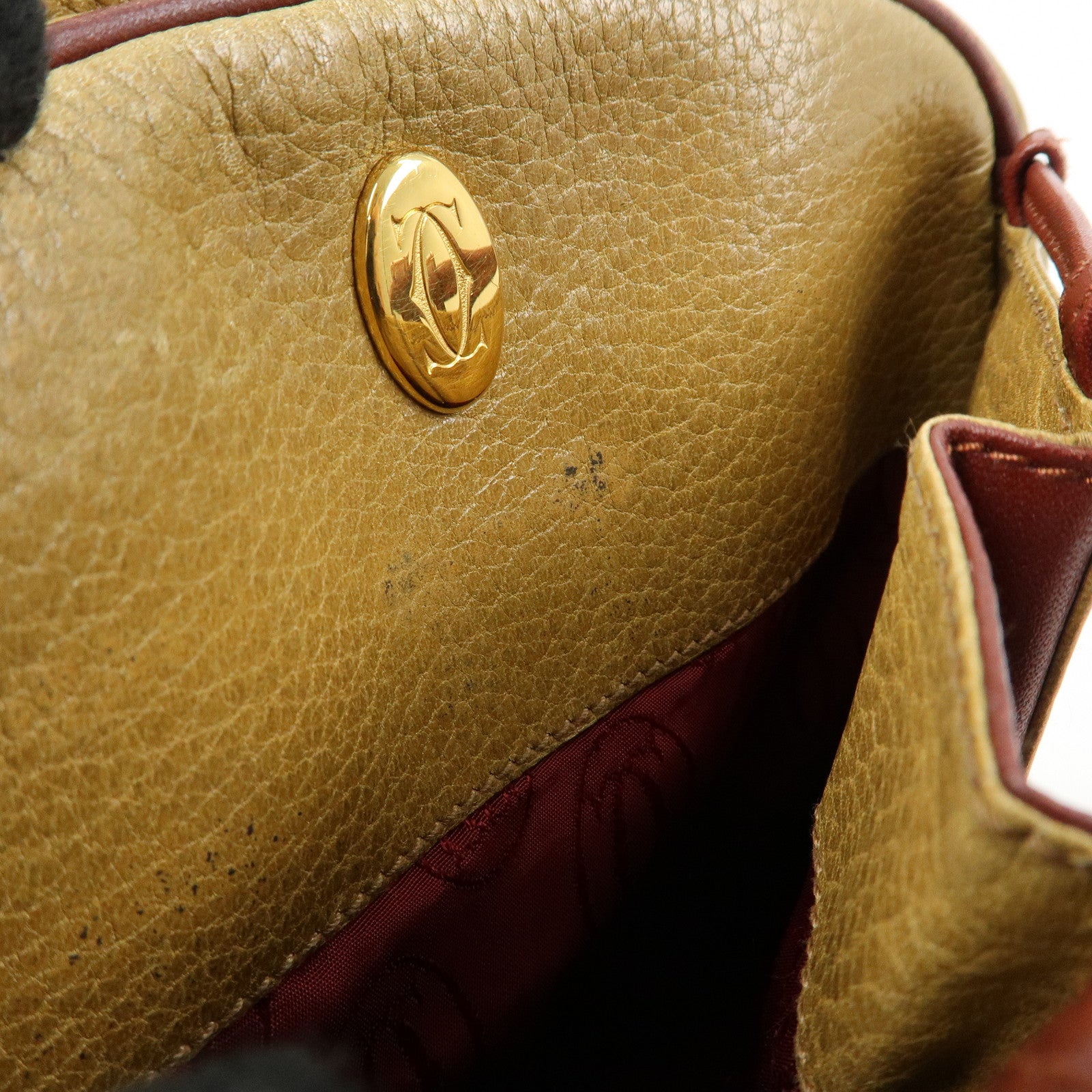 Cartier Must de Cartier Leather Shoulder Bag Crossbody Bag Beige