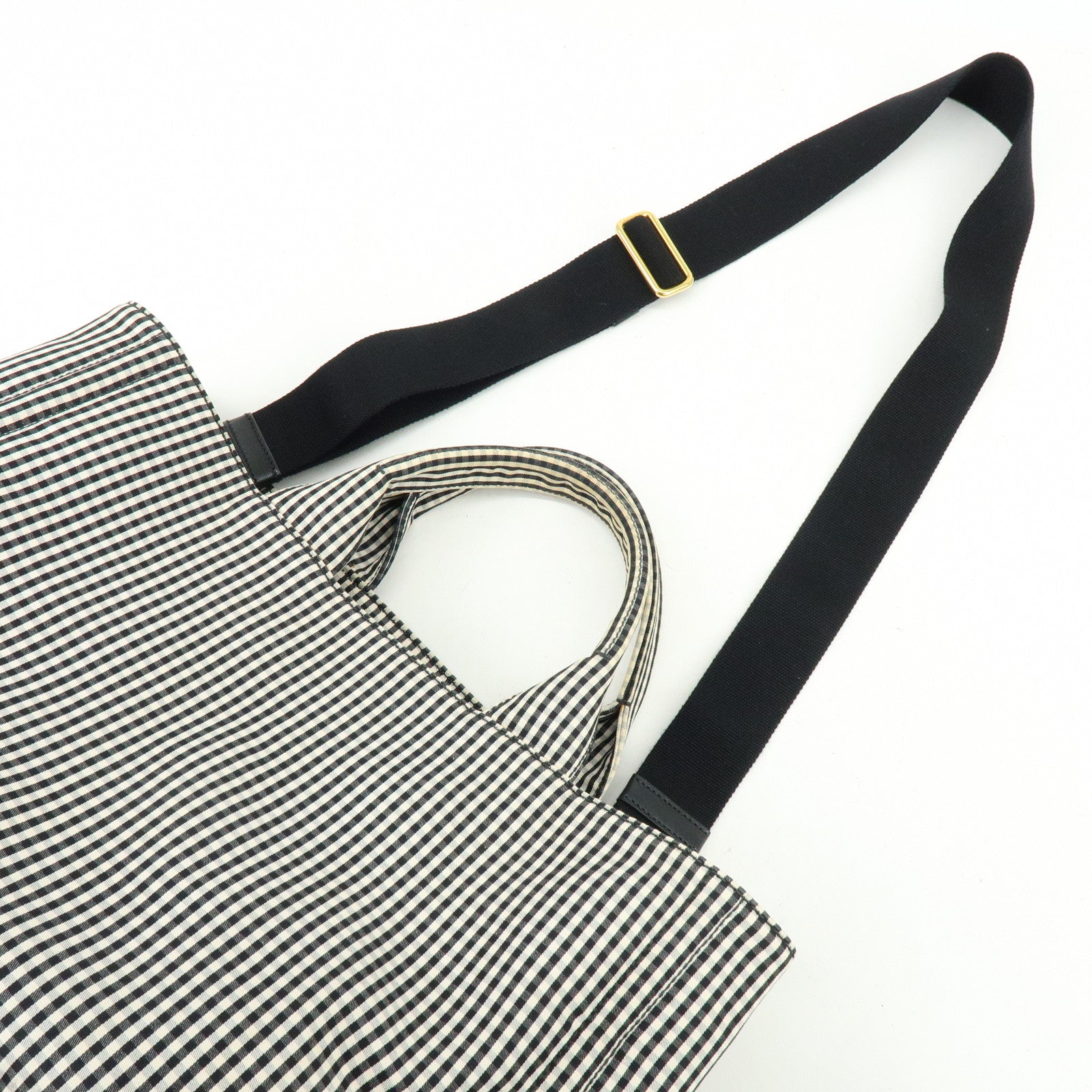 PRADA Canapa Canvas 2Way Bag Hand Bag Shoulder Bag Black Ivory