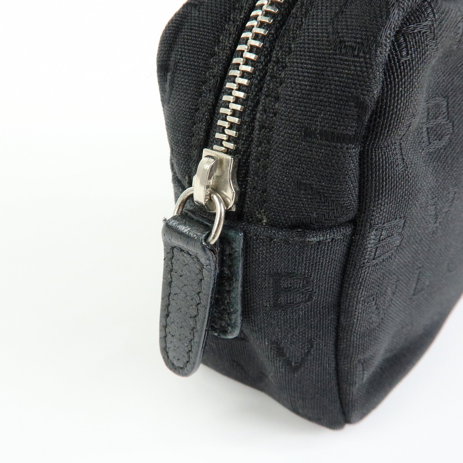BVLGARI Logo Canvas Pouch Cosmetic Pouch Accessary Pouch Black