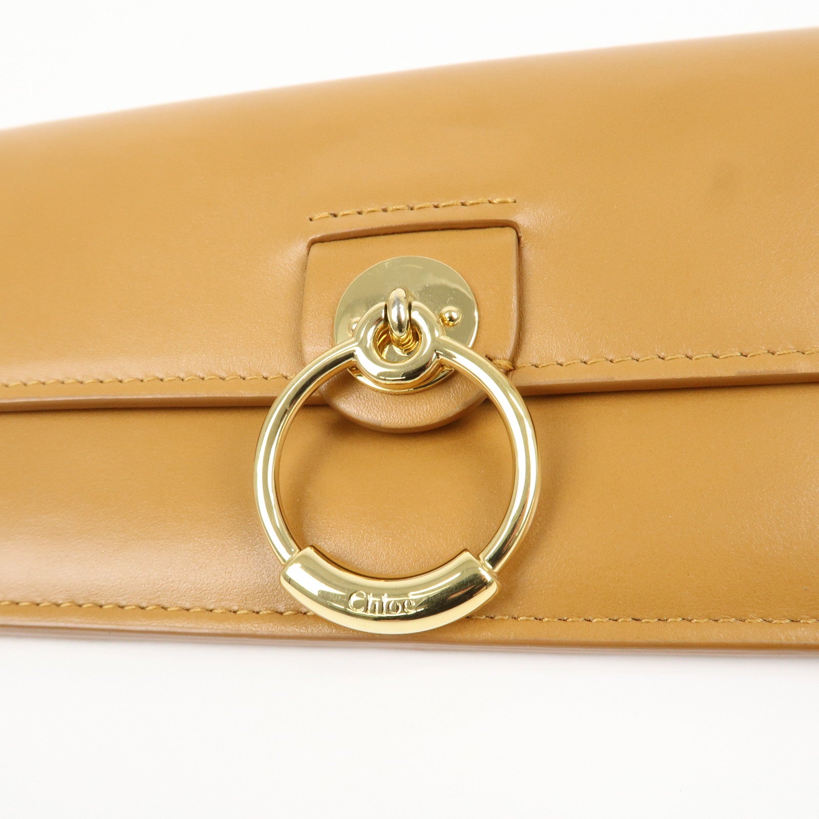 Chloe Leather Bi-hold Long Wallet Brown