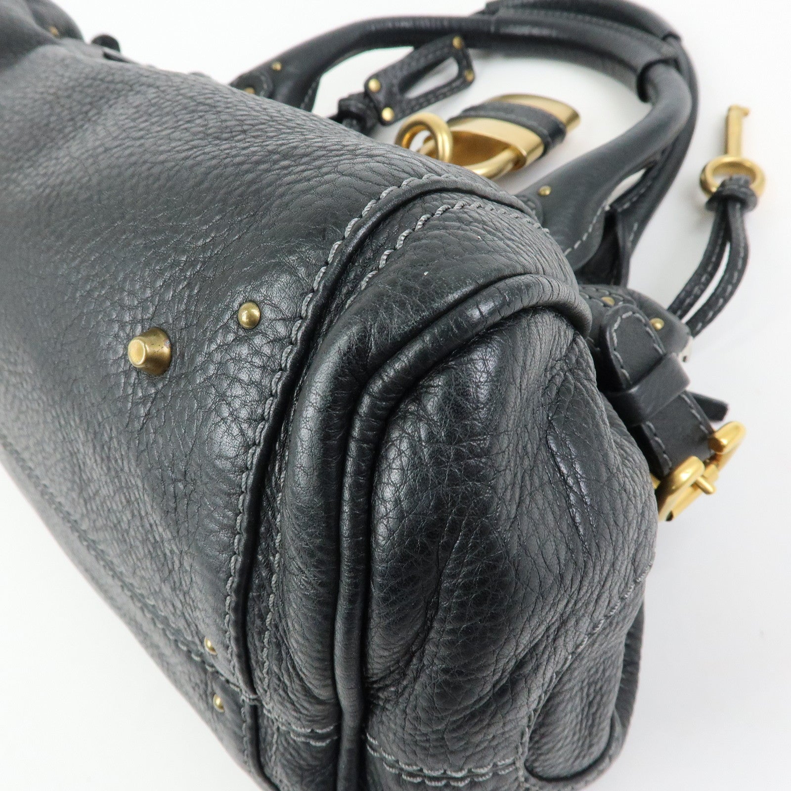 Chloe Paddington Leather Tote Bag Shoulder Bag Hand Bag Black