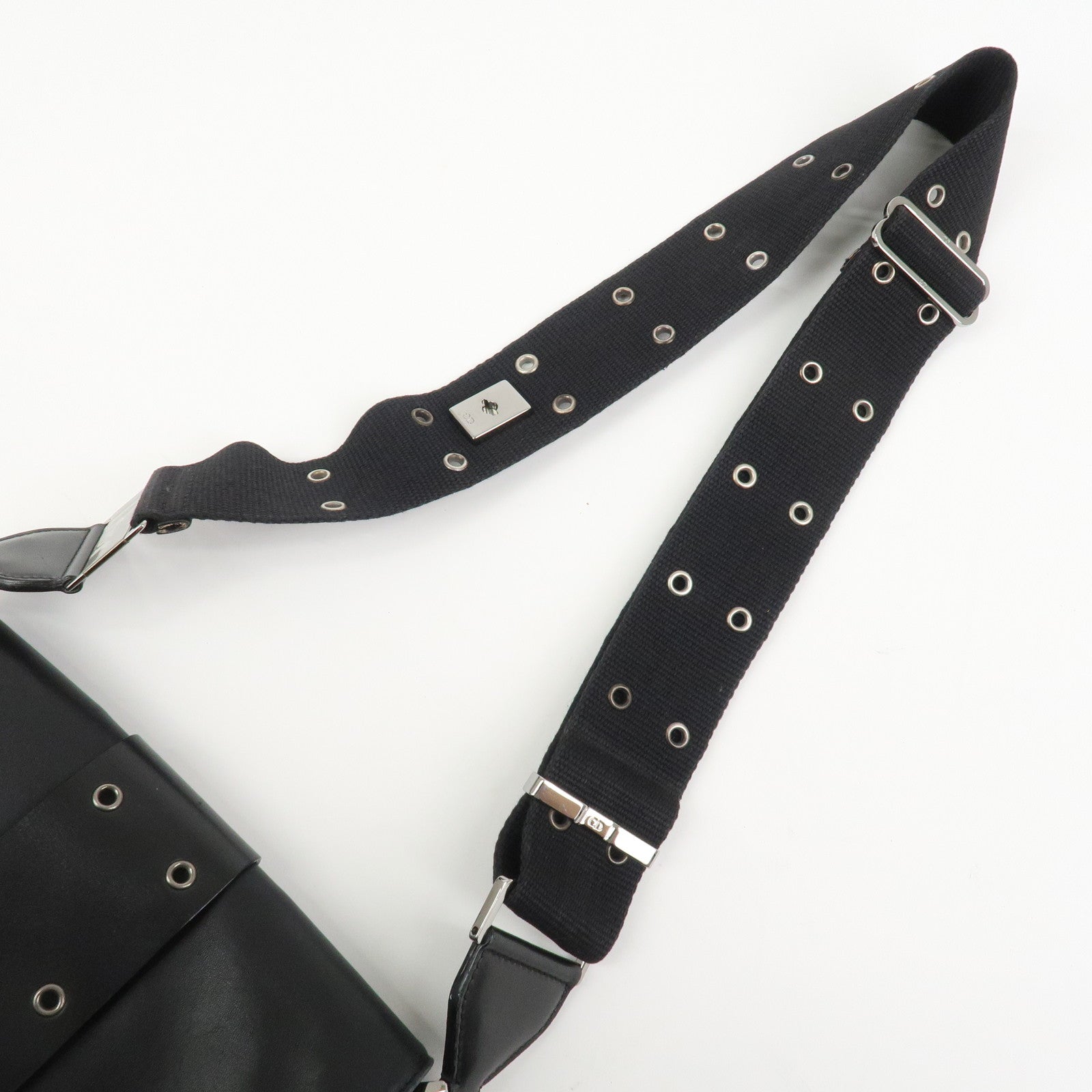 Christian Dior Street Chic Leather Shoulder Bag Crossbody Bag Black