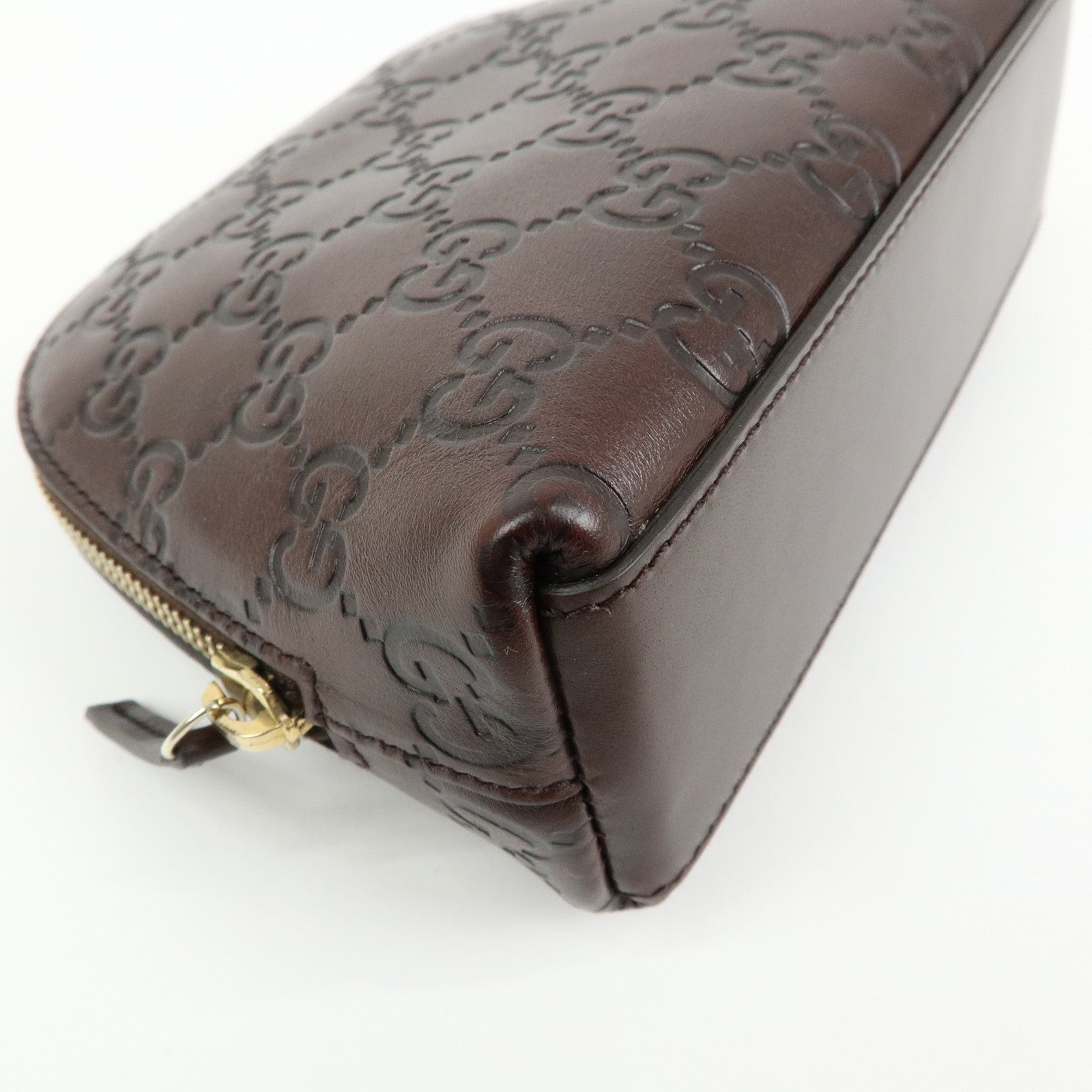 GUCCI Guccissima Leather Cosmetic Pouch Brown 141810