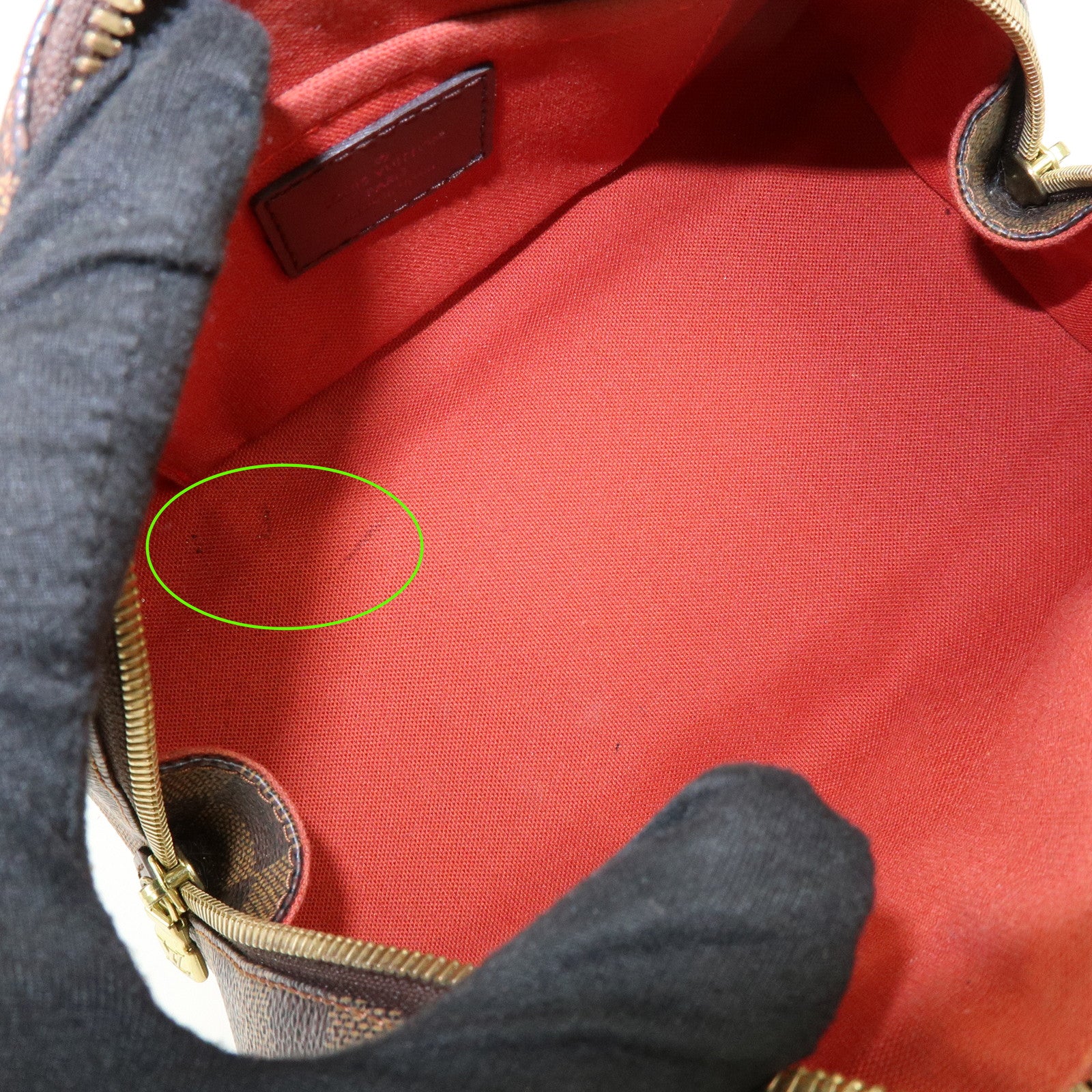 Louis Vuitton Damier Ebene Rivera Mini Hand Bag Brown N41436