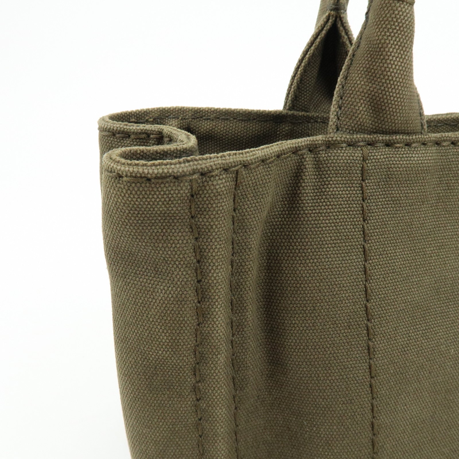 PRADA Triangle Log Canapa Mini 2Way Hand Shoulder Bag Khaki B2439G