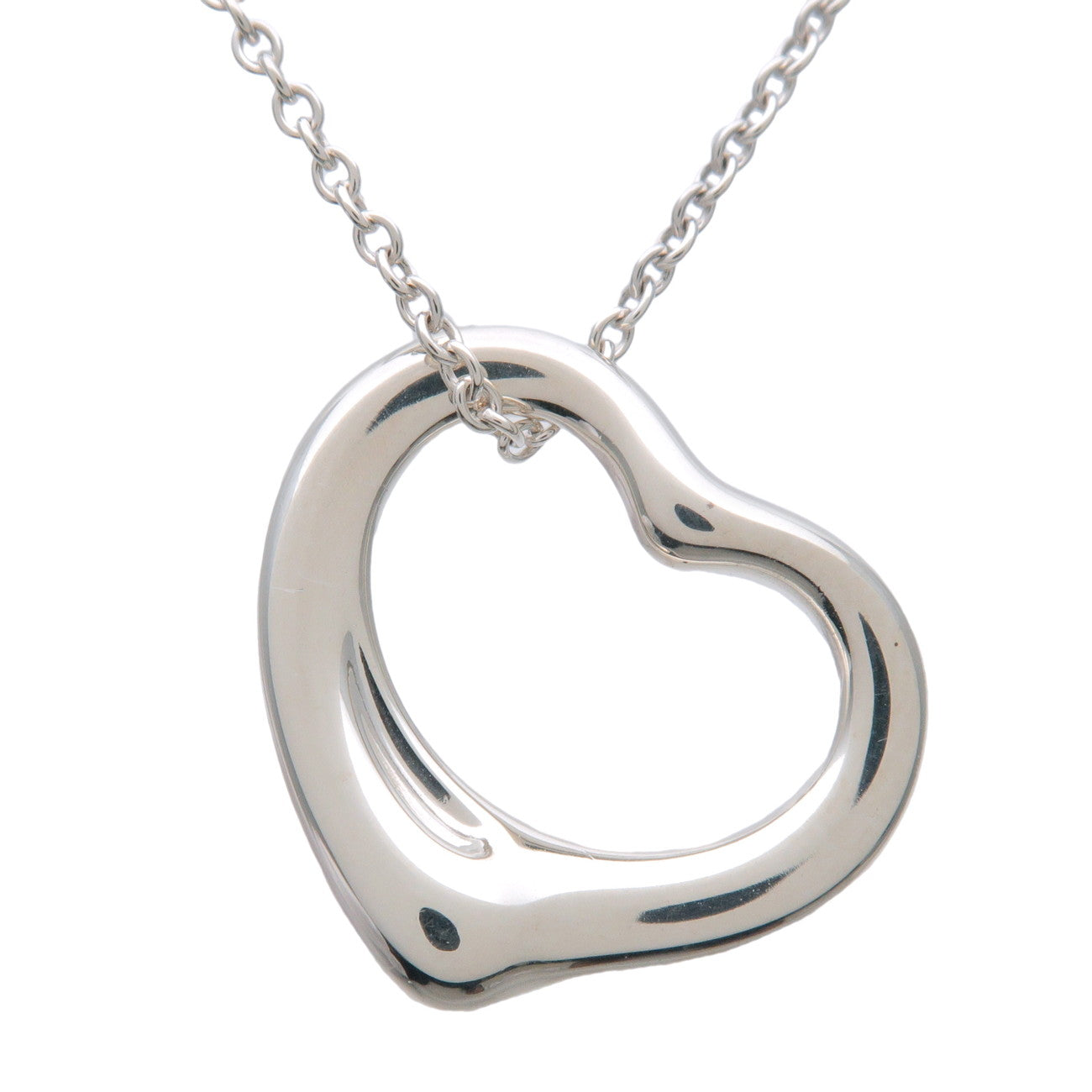 Tiffany & Co Open Heart Necklace 15MM SV925 Silver