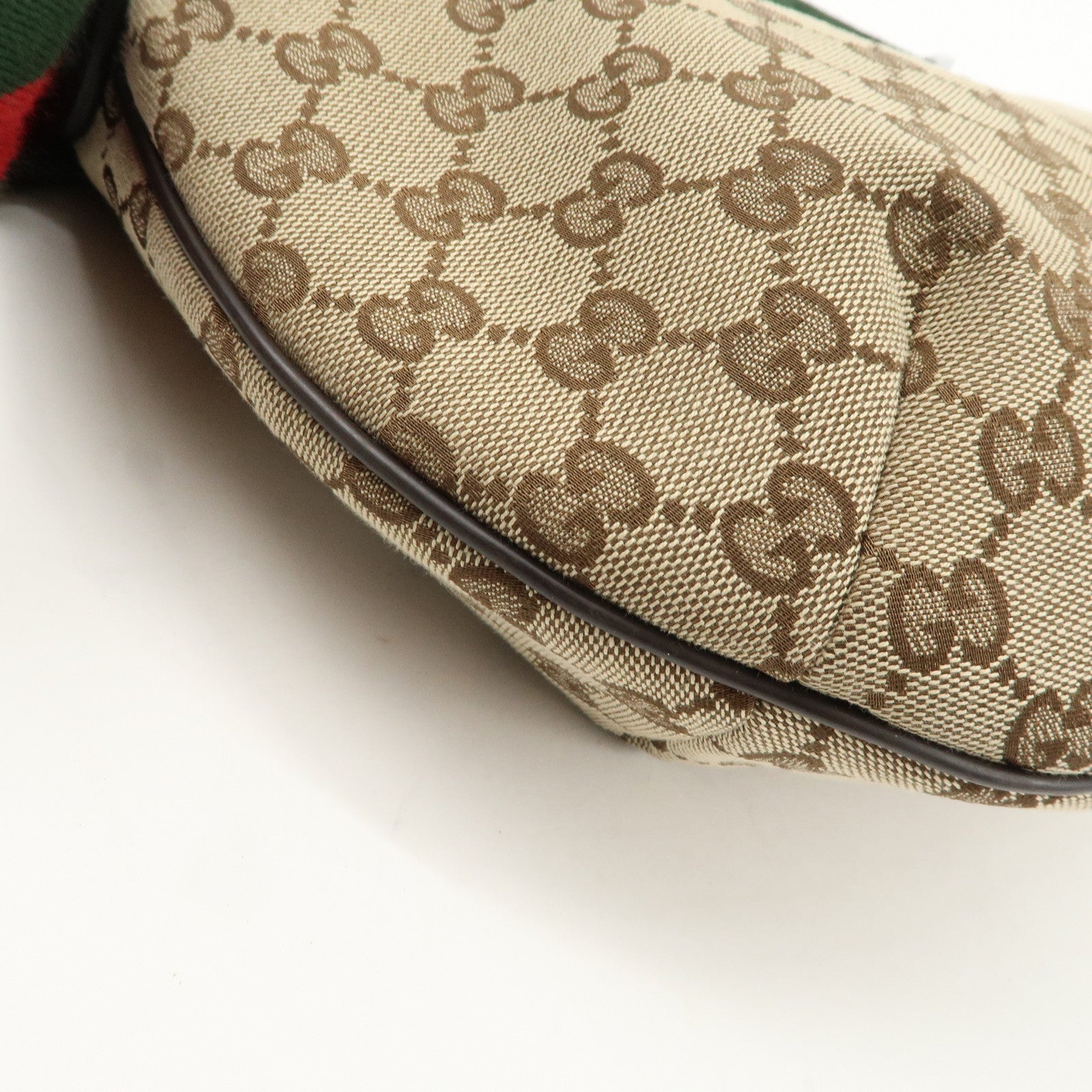 GUCCI Sherry GG Canvas Leather Shoulder Bag Beige Brown 181092