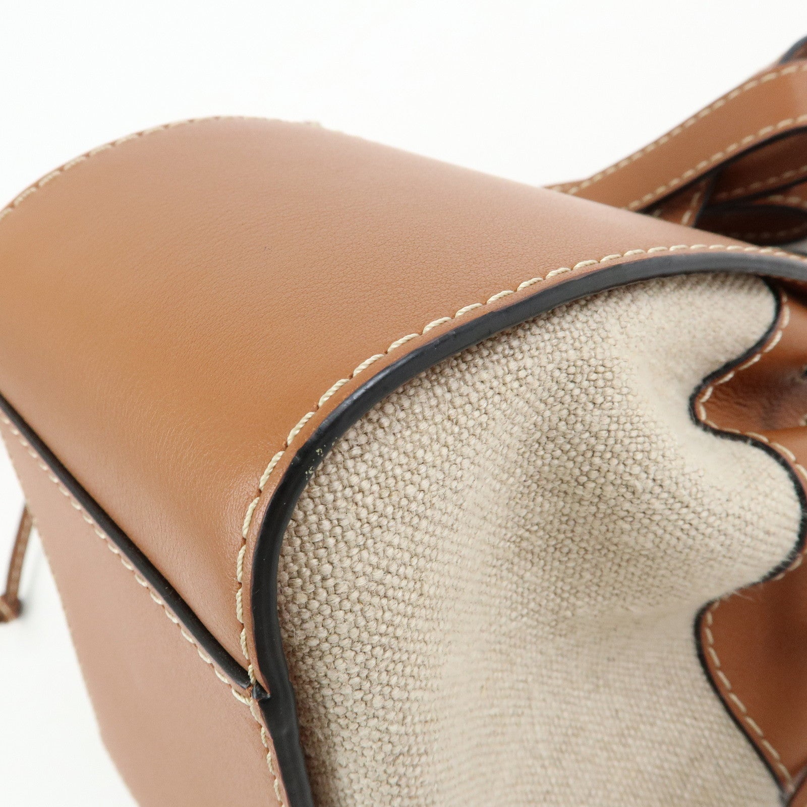 LOEWE Anagram Hammock Cotton Calf Leather Drawstring Mini 2Way Bag
