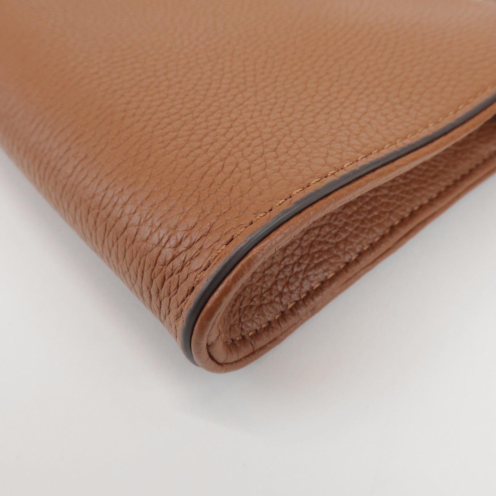 TORY BURCH Double T Leather Shoulder Bag Crossbody Bag Brown