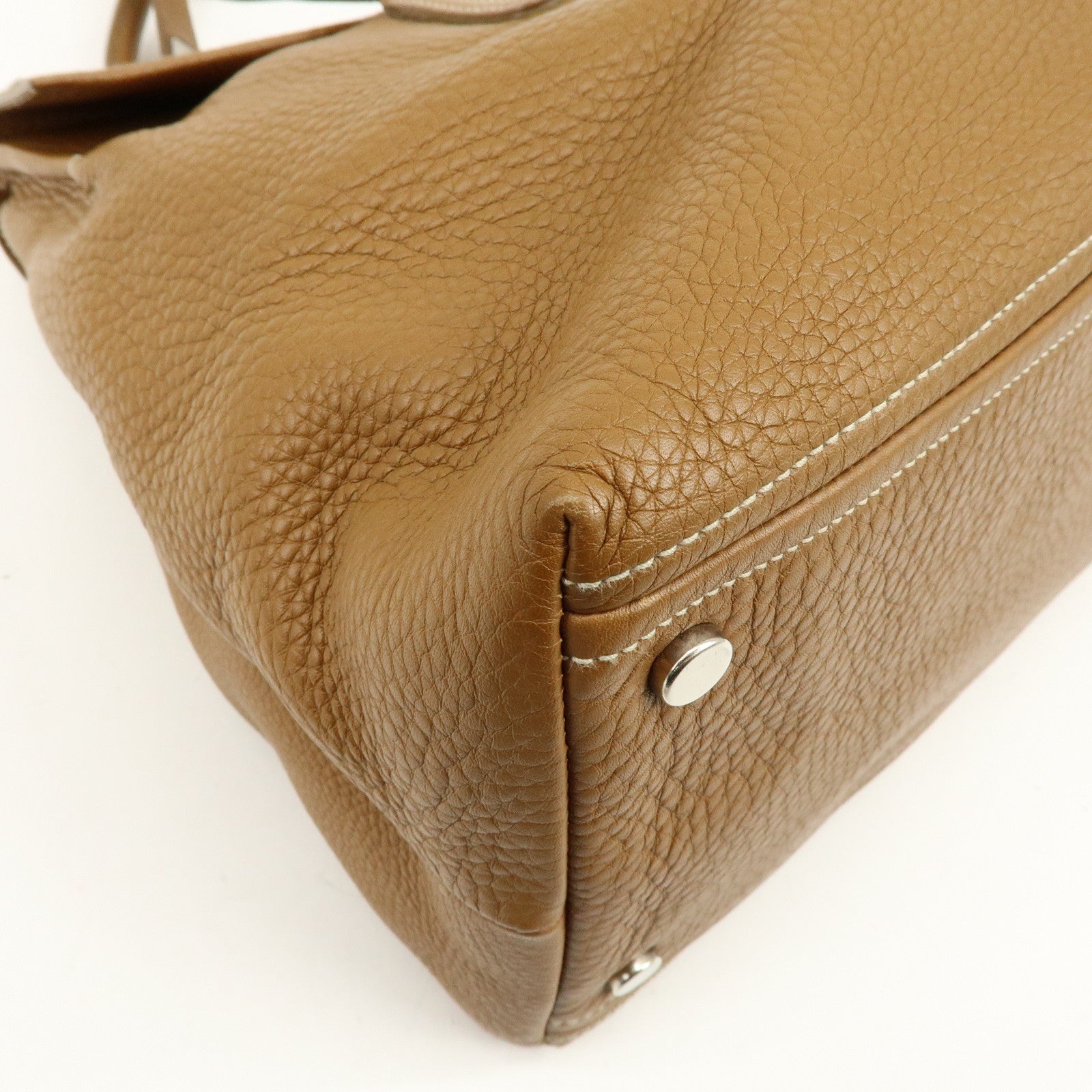 JIL SANDER Logo Leather Tote Bag Shoulder Bag Camel