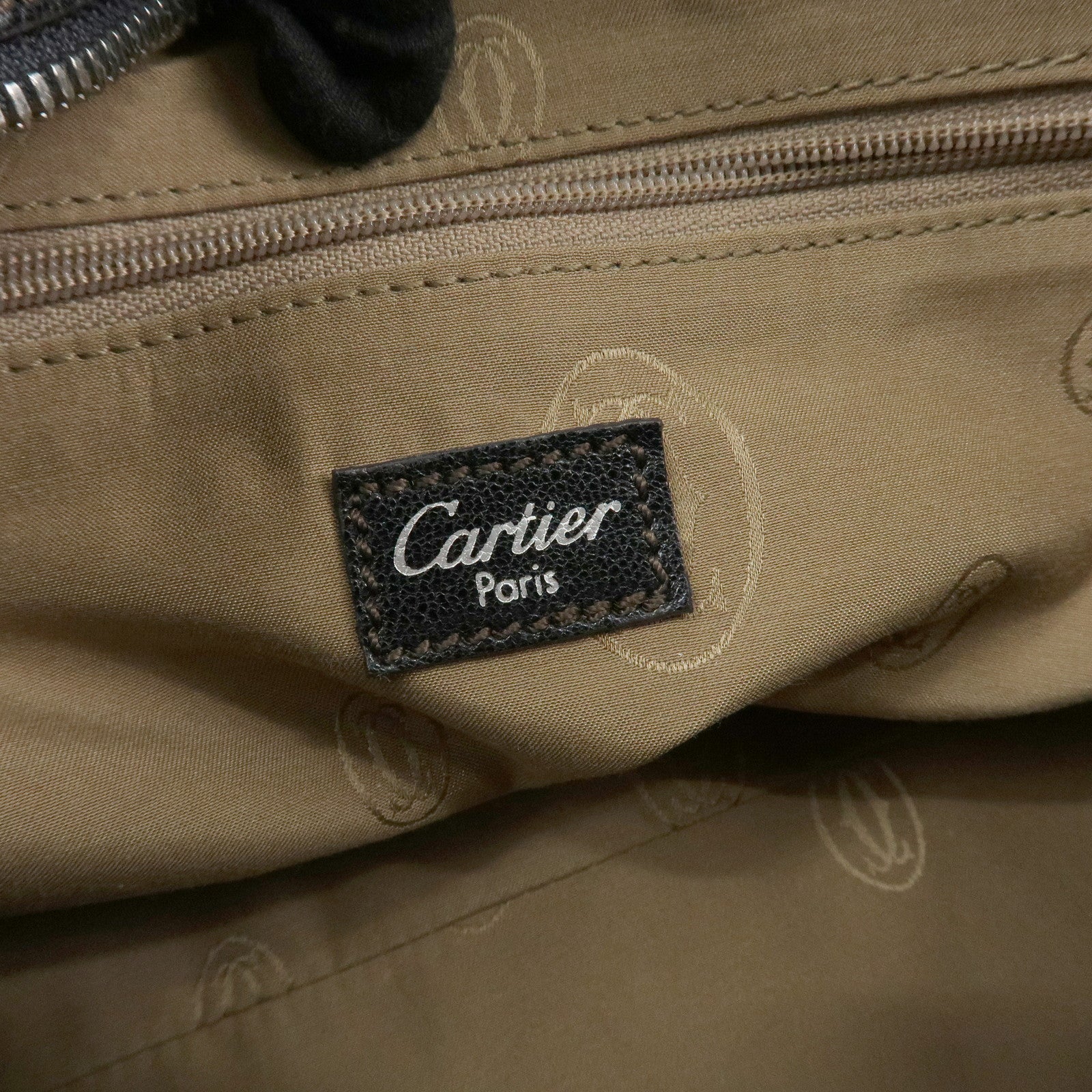 Cartier Must Line Calf Leather Marcello Hand Bag Dark Brown