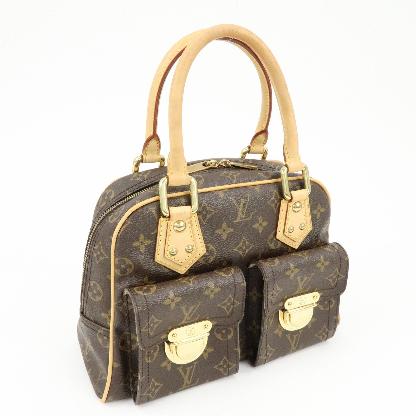 Louis Vuitton Monogram Manhattan PM Hand Bag Brown M40026