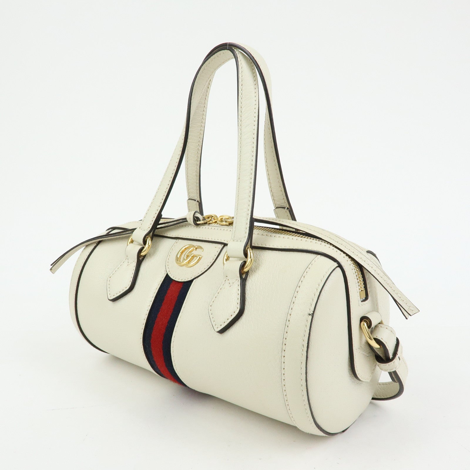 GUCCI Ophidia Sherry Leather 2Way Hand Shoulder Bag White 602577